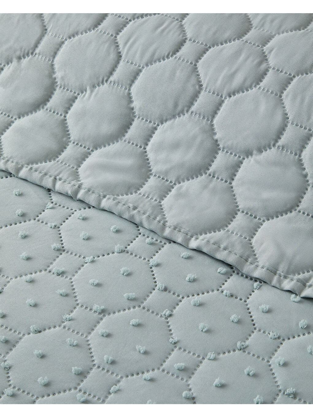 Turkuaz Amabile Kesmeli Çift Kişilik Yatak Örtüsü Takımı 200x220 cm Su Yeşili-2