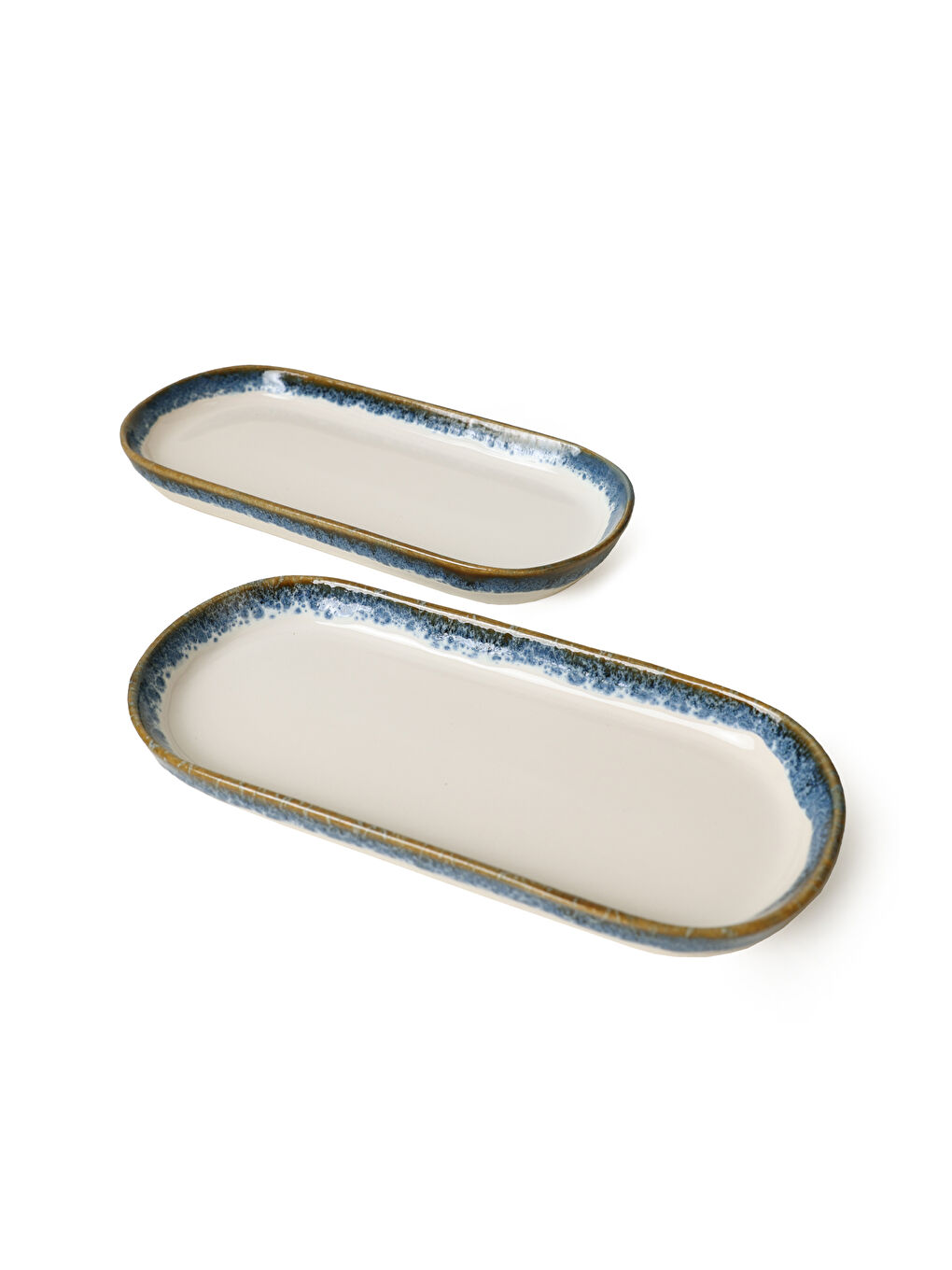 Karışık Reaktif Kobalt Noyan Kayık Tabak 26 cm 2 Adet-5