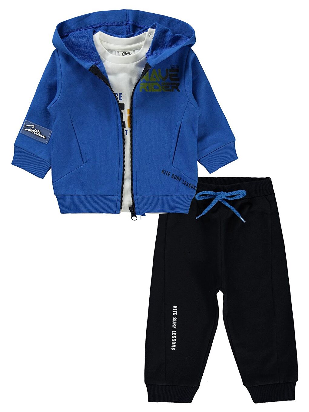 Boys Erkek Bebek 3'lü Takım 9-24 Ay Mavi