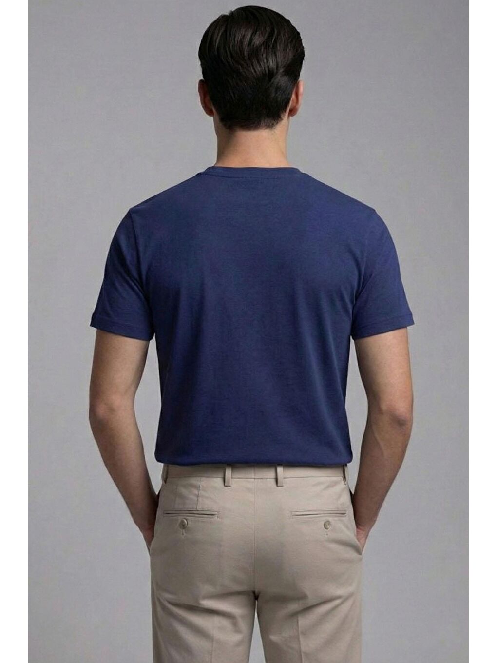 Giotelli Lacivert Regular Fit %100 Pamuk Bisiklet Yaka Erkek Tişört-1