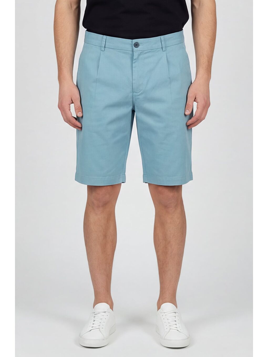 Giotelli Erkek Turkuaz Normal Kesim Regular Fit Pamuklu Dokuma Şort