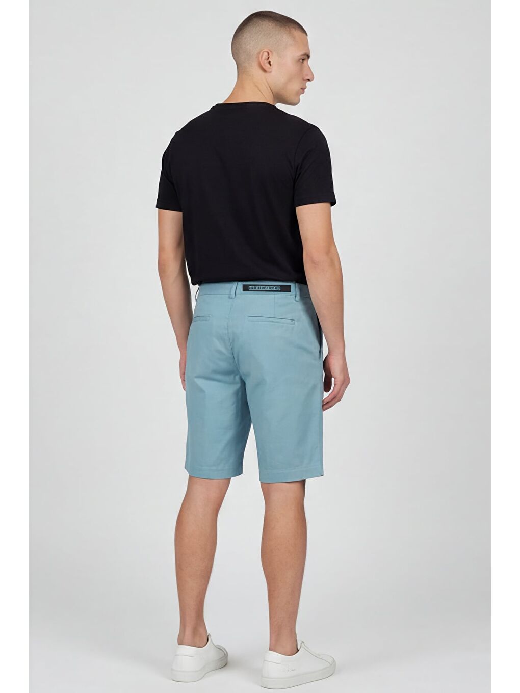 Giotelli Erkek Turkuaz Normal Kesim Regular Fit Pamuklu Dokuma Şort-4