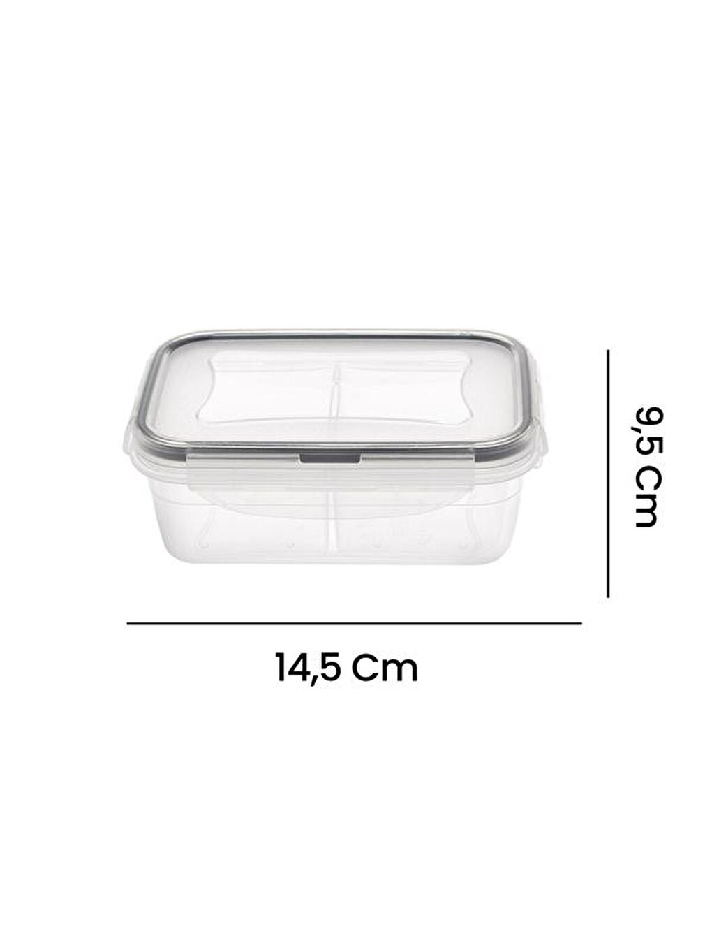 Renksiz Fresh Box Dikdörtgen Bölmeli Saklama Kabı - 400 ml-4