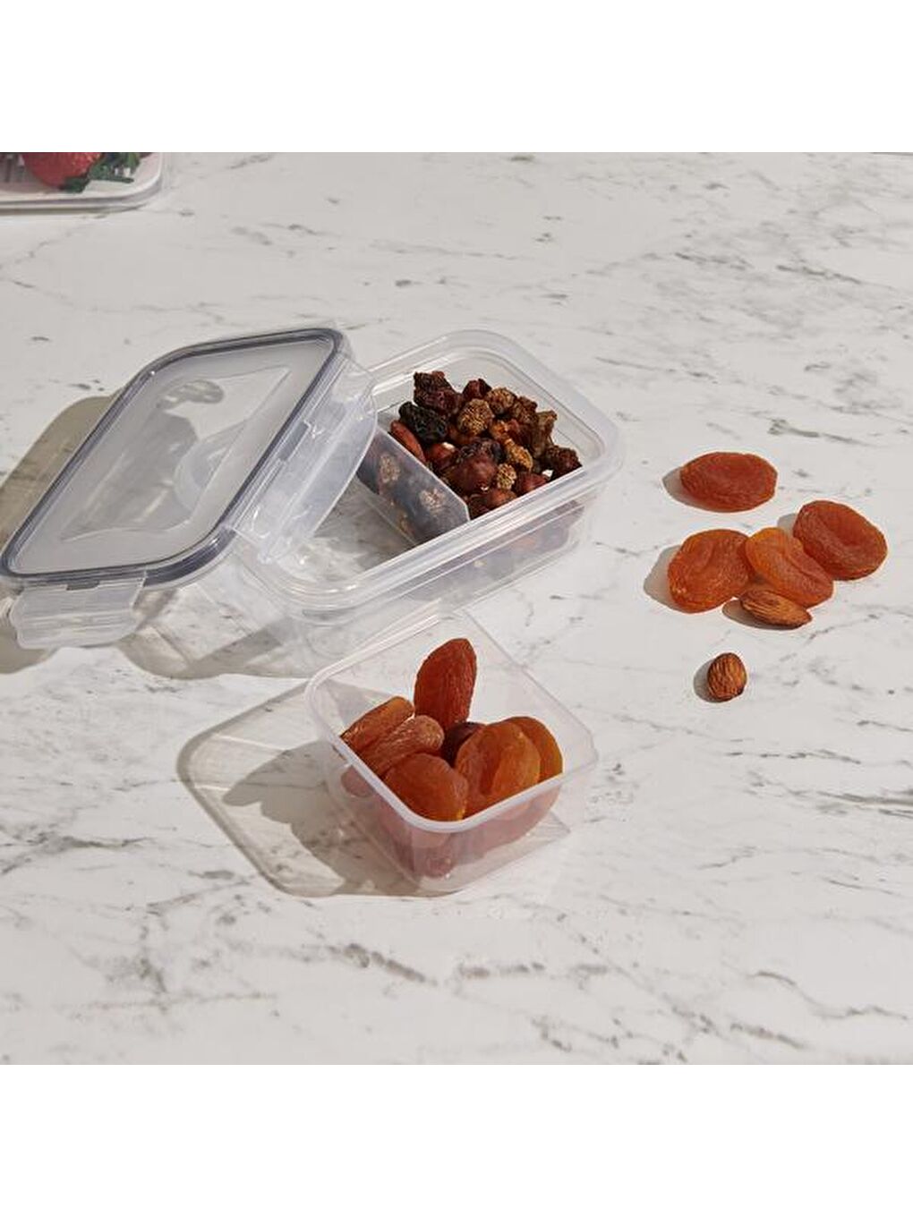 Renksiz Fresh Box Dikdörtgen Bölmeli Saklama Kabı - 400 ml-5