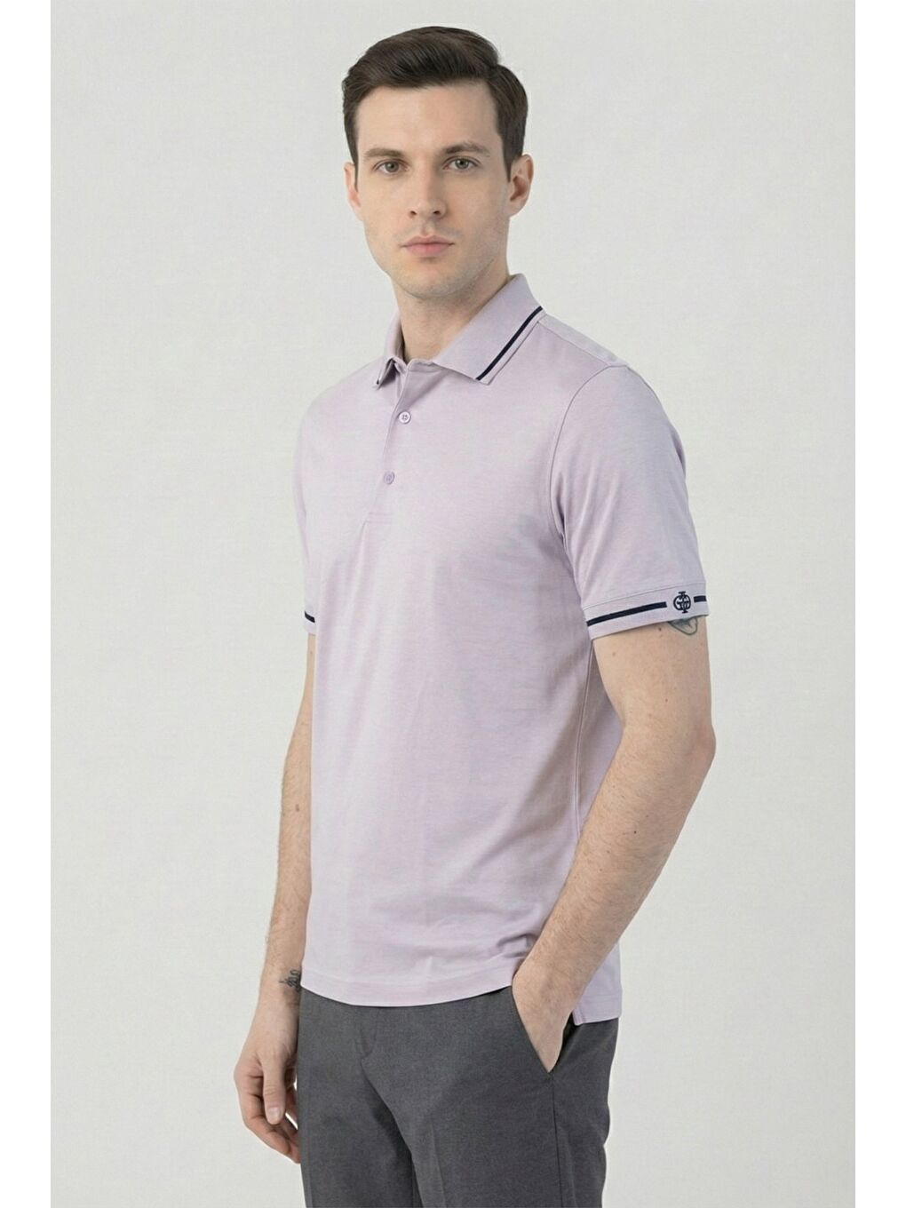 Giotelli Lila %100 Pamuk Erkek T-Shirt-1