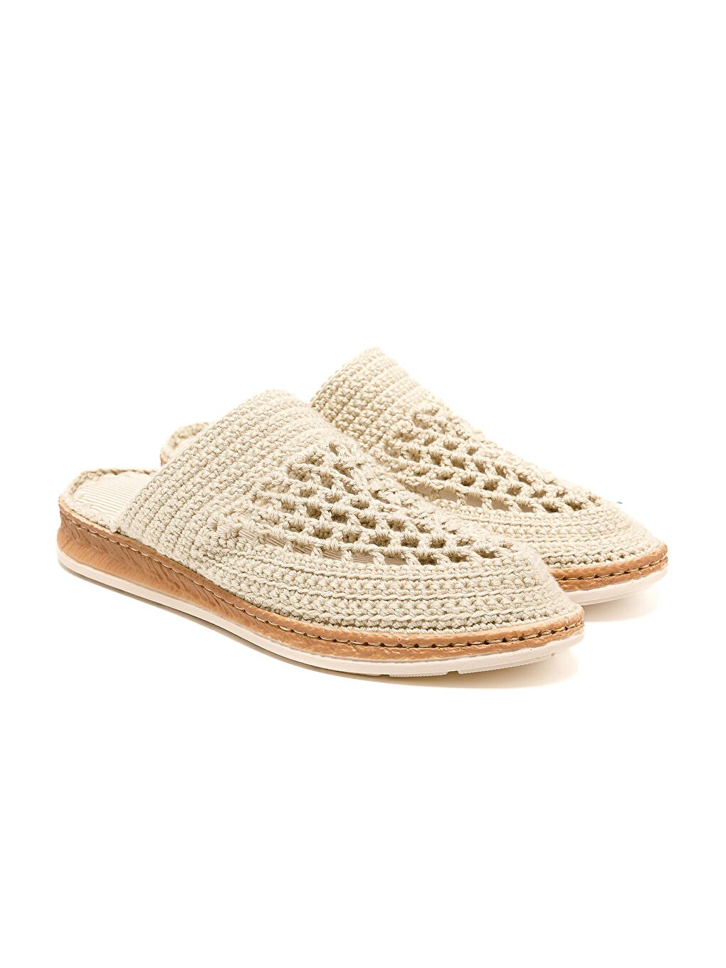 Bej Kadın Terlik BBS_JMY Knitwear Slippers Cream-2