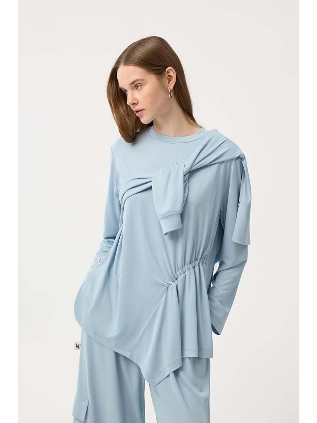 Turkuaz Modal Cupra Kargo Cepli Takım Açık Mavi-5