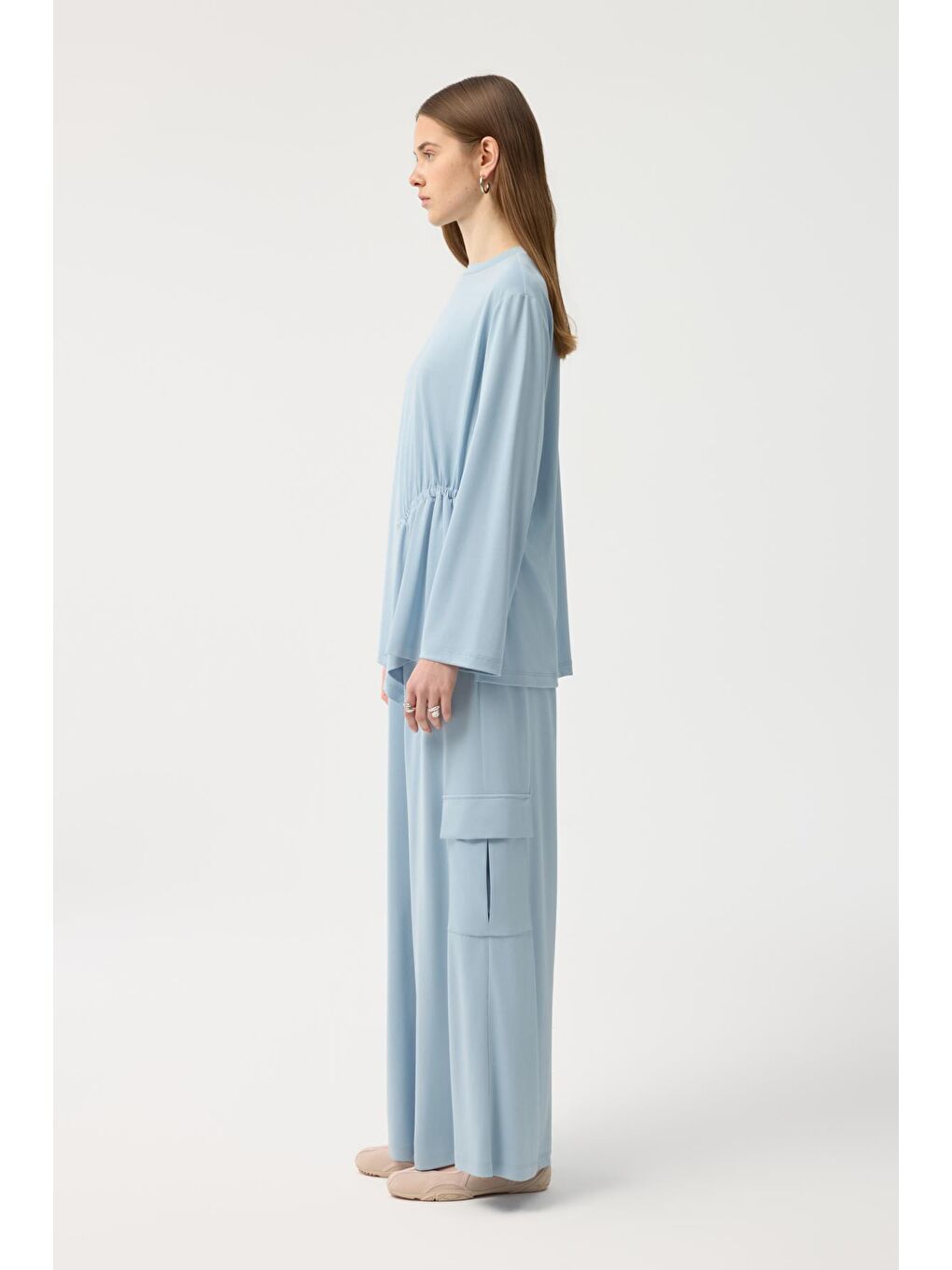 Turkuaz Modal Cupra Kargo Cepli Takım Açık Mavi-6