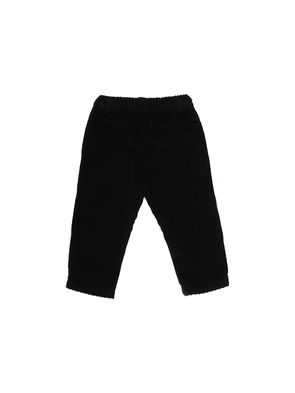 Siyah Erkek Çocuk Beli Lastikli Kadife Pantolon-1