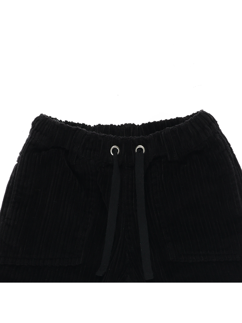 Siyah Erkek Çocuk Beli Lastikli Kadife Pantolon-2