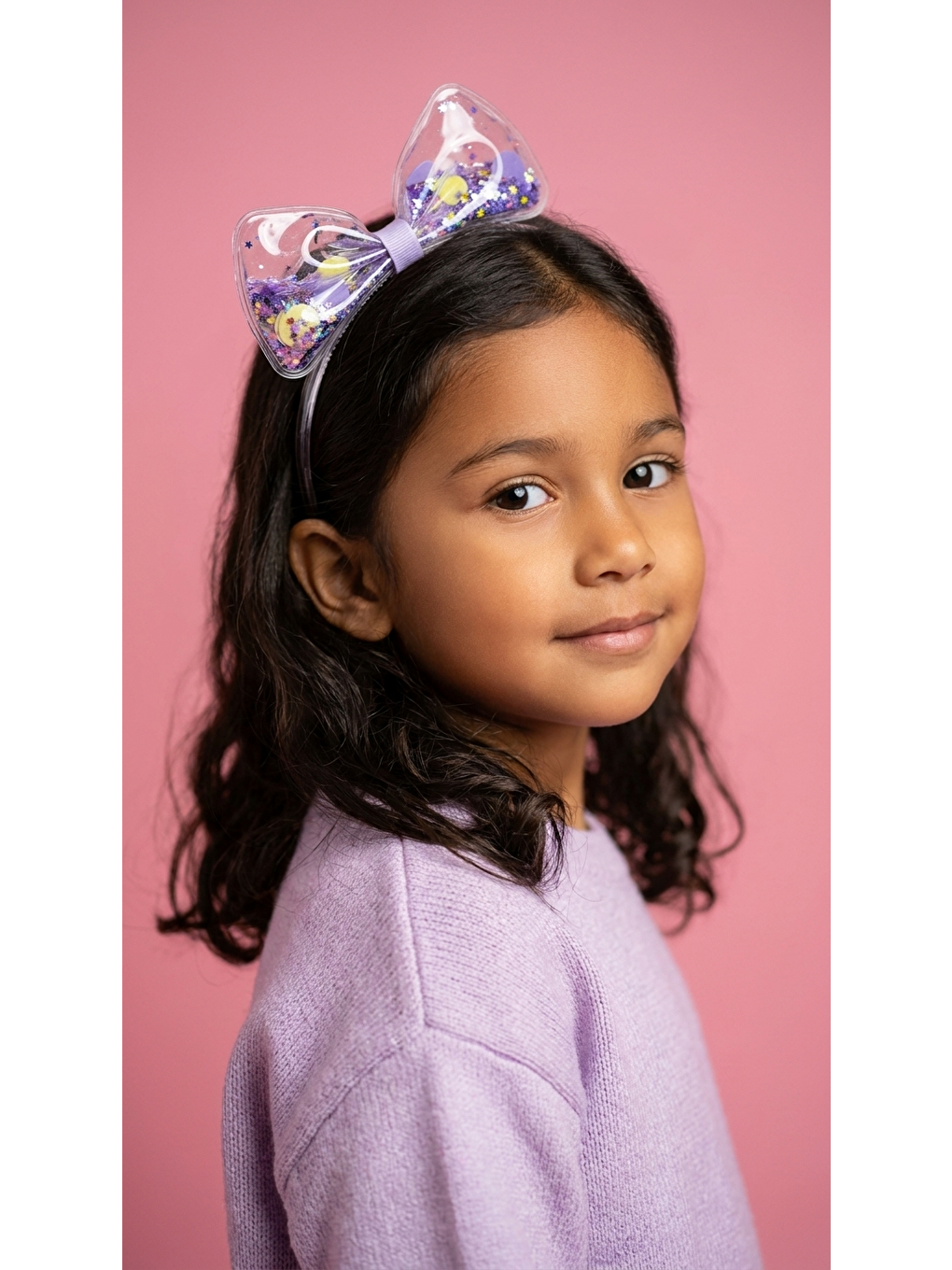 Mor Fiyonk Detaylı Lila Çocuk Taç-1