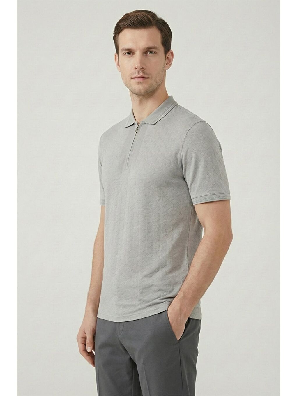 Giotelli Koyu Bej %100 Pamuk Erkek T-Shirt-2