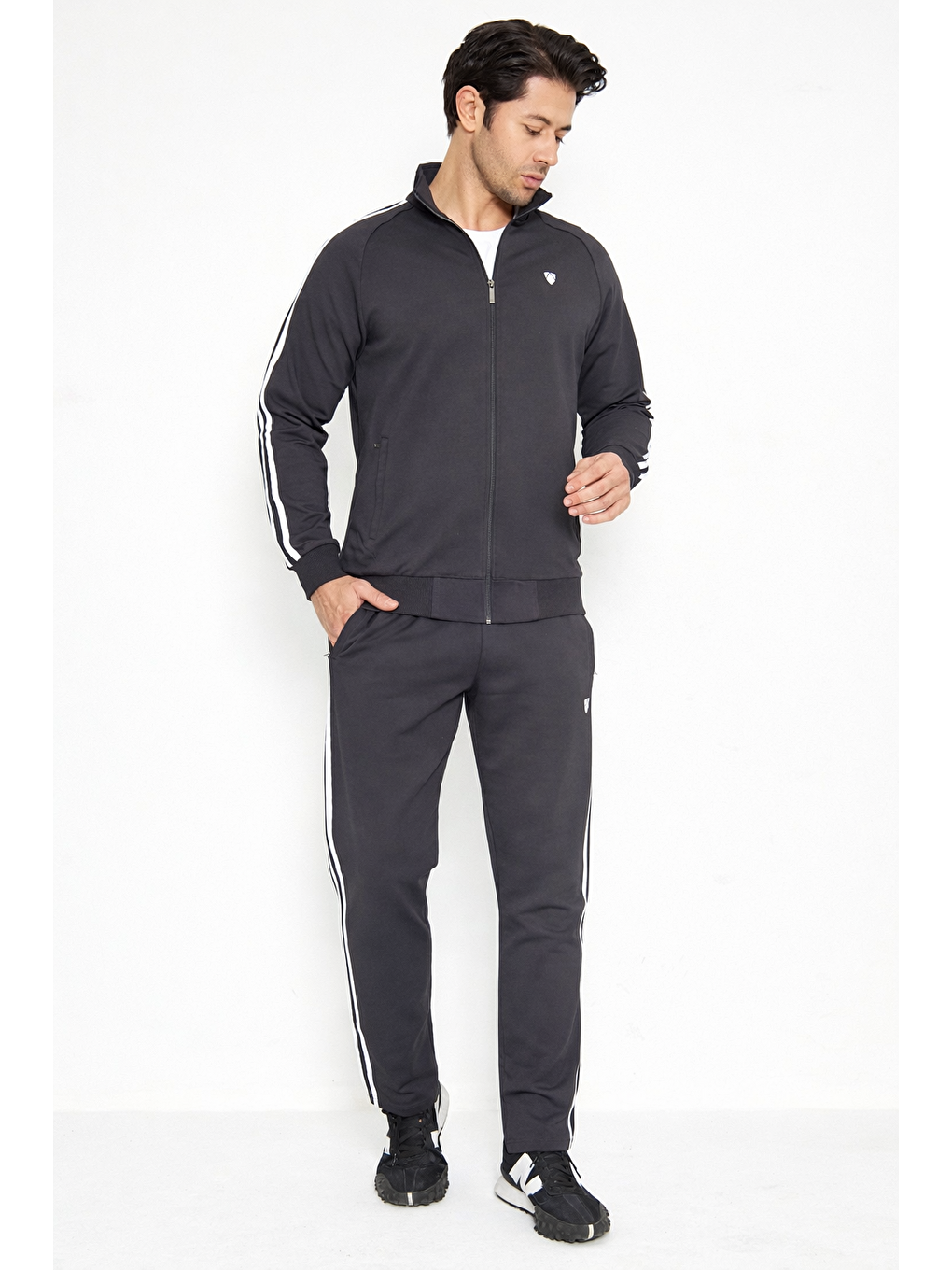 Gri Erkek Pamuklu Eşofman Takımı Füme 201550-F-2