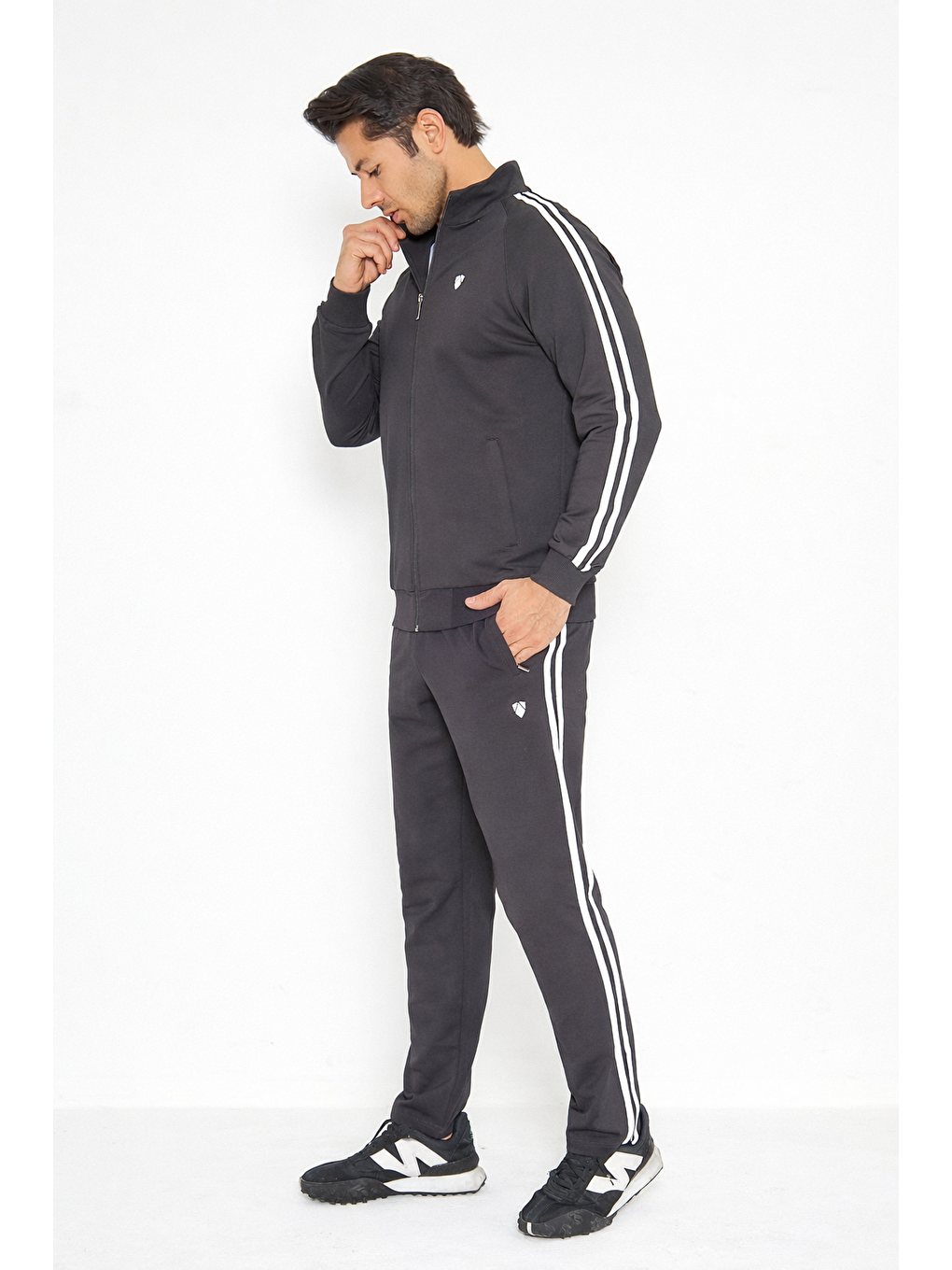 Gri Erkek Pamuklu Eşofman Takımı Füme 201550-F-3