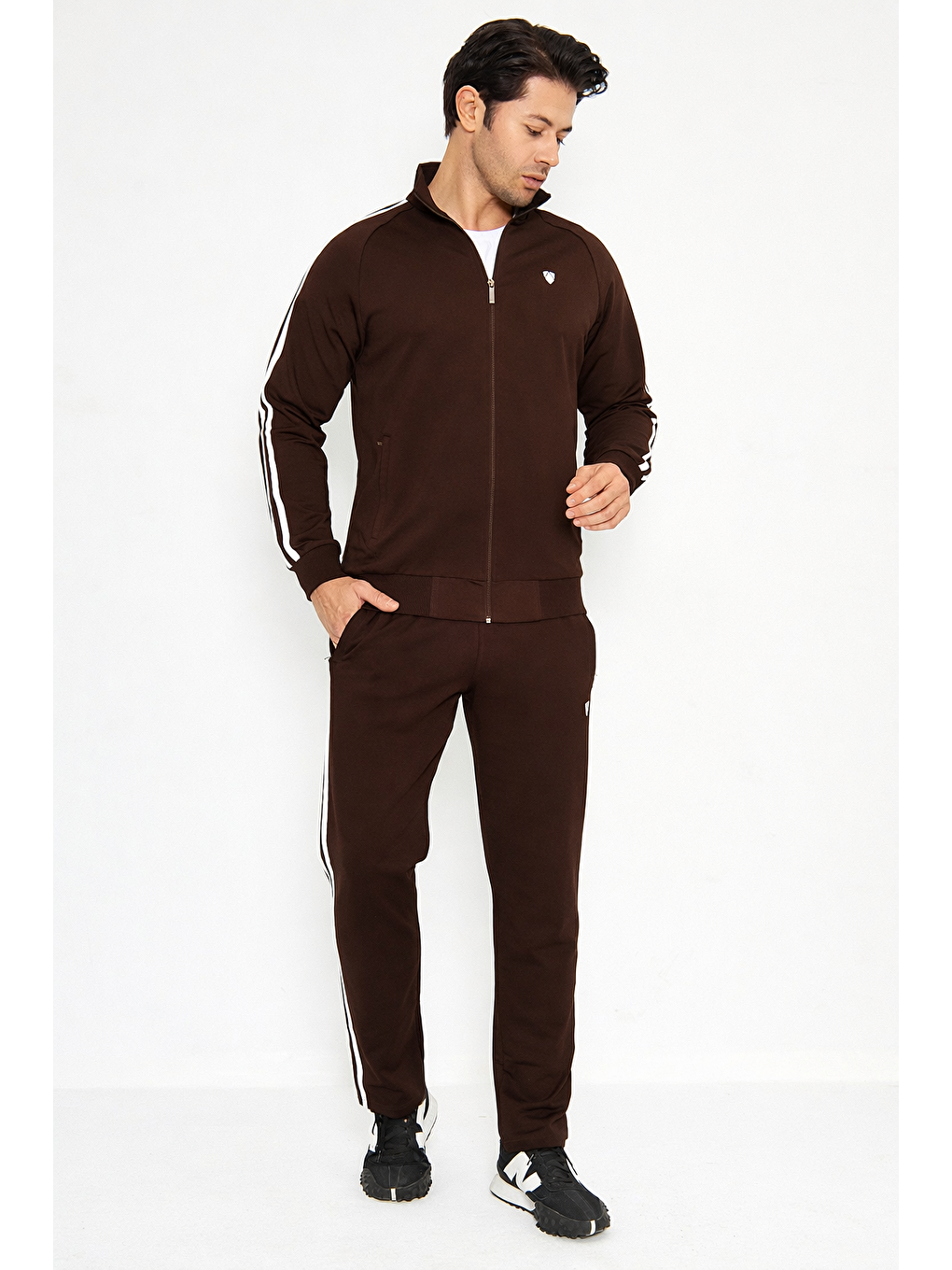 Kahverengi Erkek Pamuklu Eşofman Takımı Kahve 201550-Ka-2