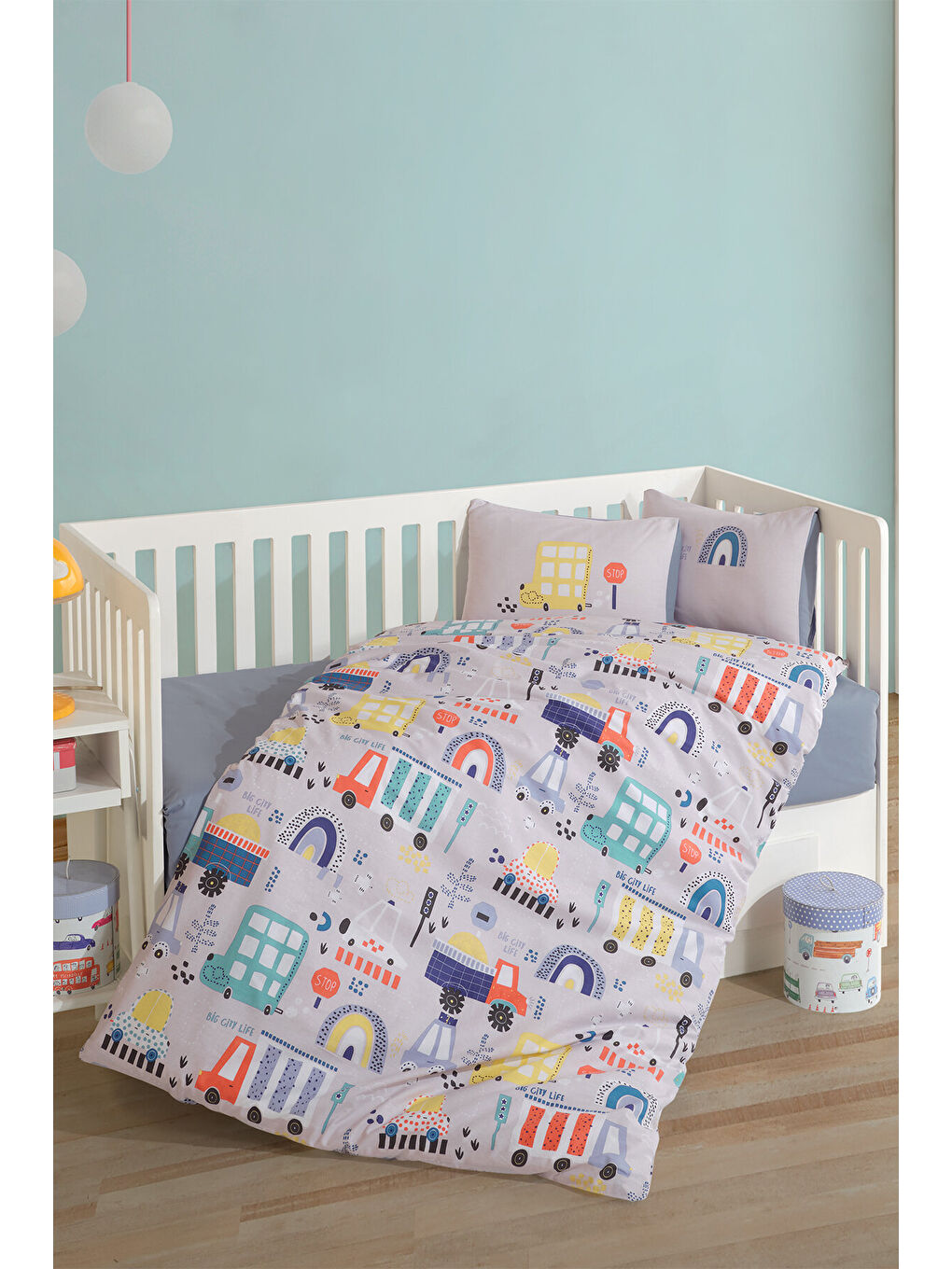 Mavi %100 Pamuk Bebek Nevresim Takımı Big City