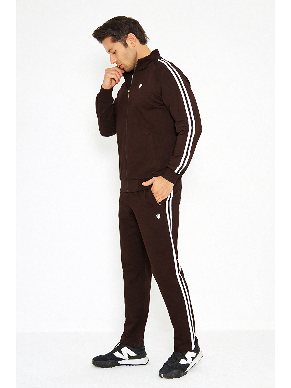 Kahverengi Erkek Pamuklu Eşofman Takımı Kahve 201550-Ka-3