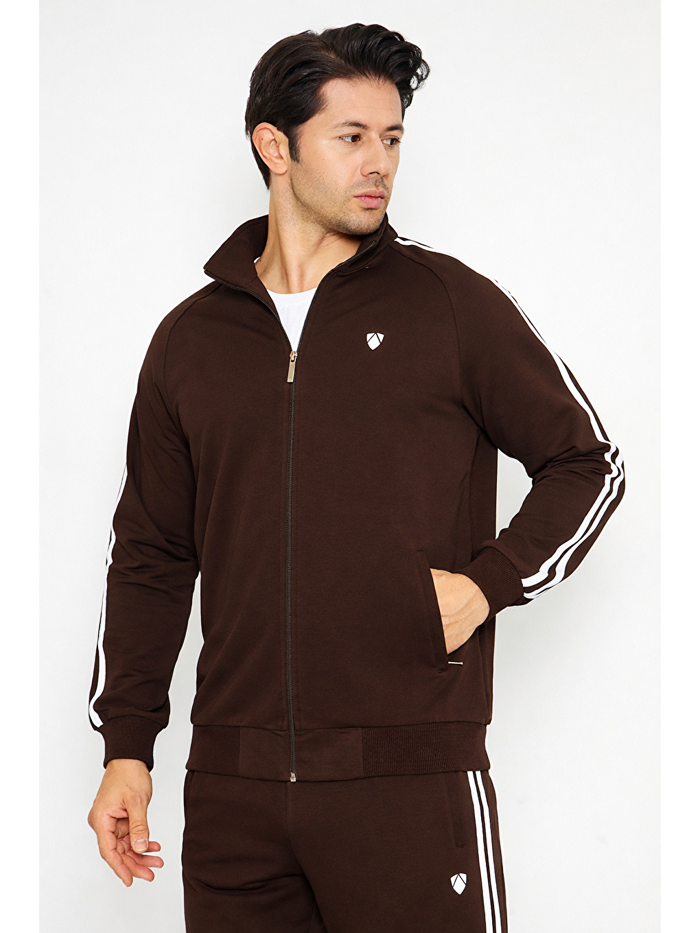 Kahverengi Erkek Pamuklu Eşofman Takımı Kahve 201550-Ka-5