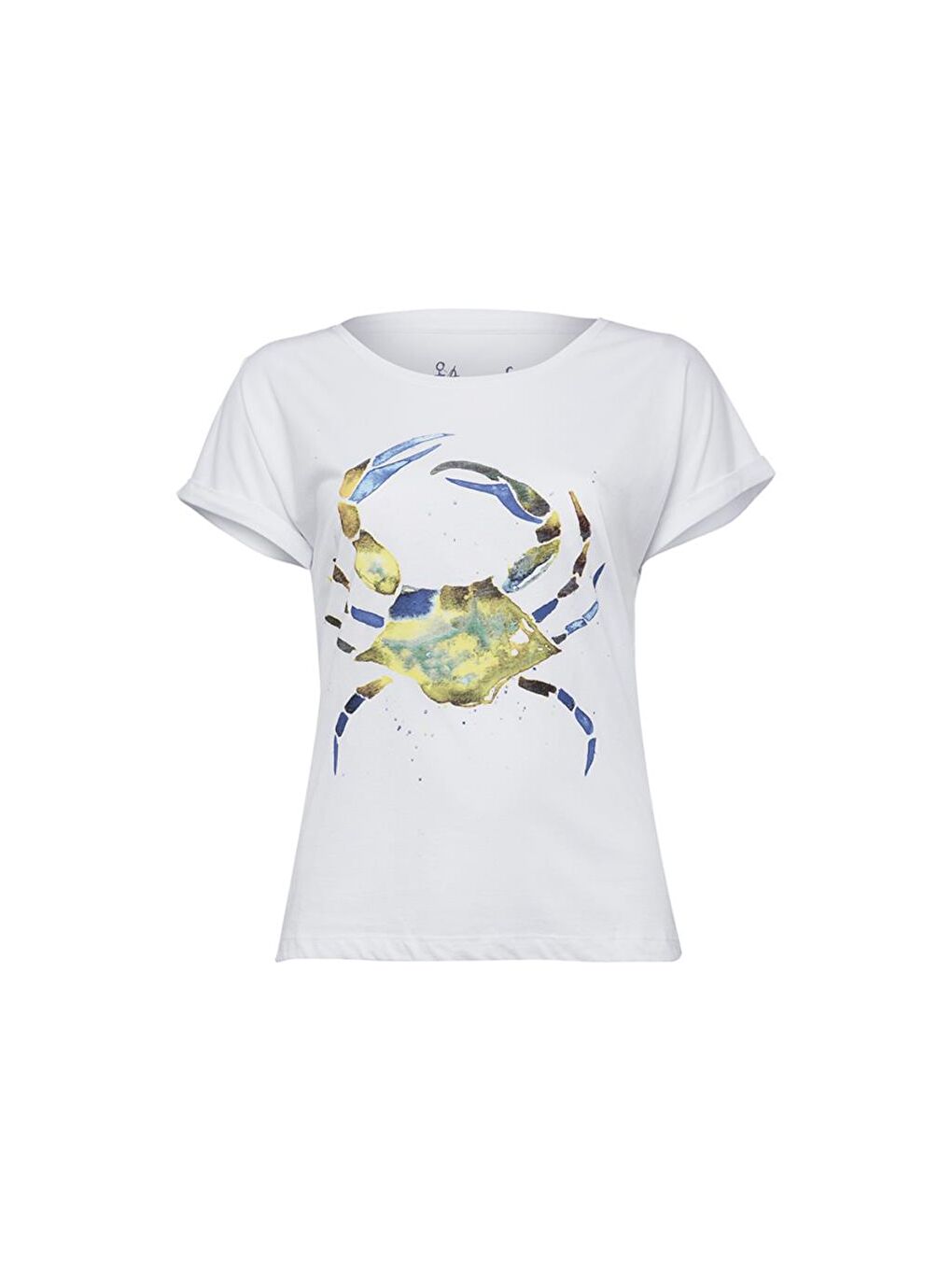 Yeşil Yengeç Beyaz Kadın T-Shirt