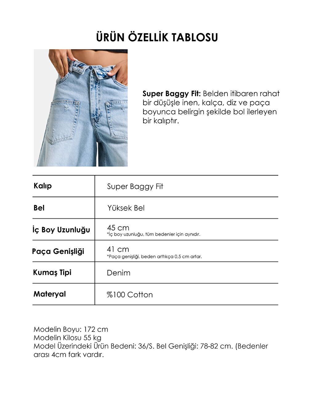 Kadın Mavi 12s6-3 Süper Baggy Fit Kemer Detaylı Maxi Boy Denim Şort-3