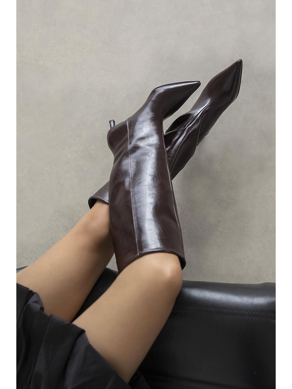 Belinda Kadın Pino Ökçe Deri Çizme Bordo-1