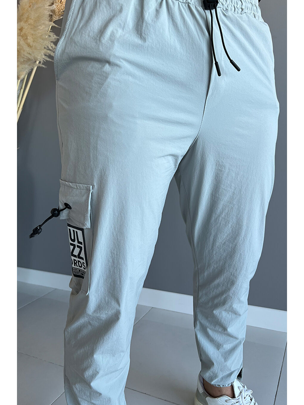 Mishar İtalia Gri Paraşüt Paça Cırtlı Slim Fit Jogger Pantolon - 2