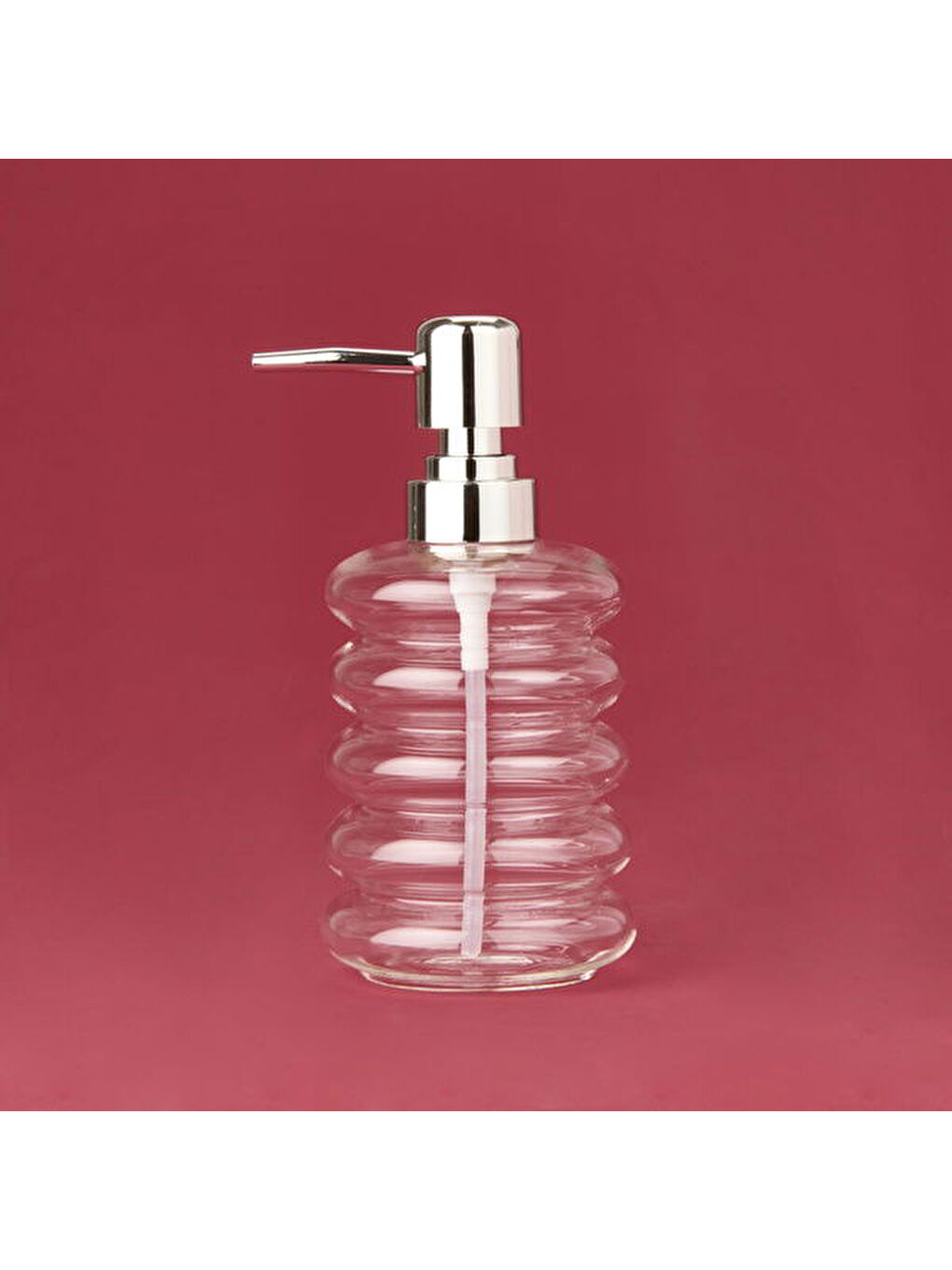 Renksiz Kapaklı Borosilikat Cam Sıvı Sabunluk - Şeffaf / Gri