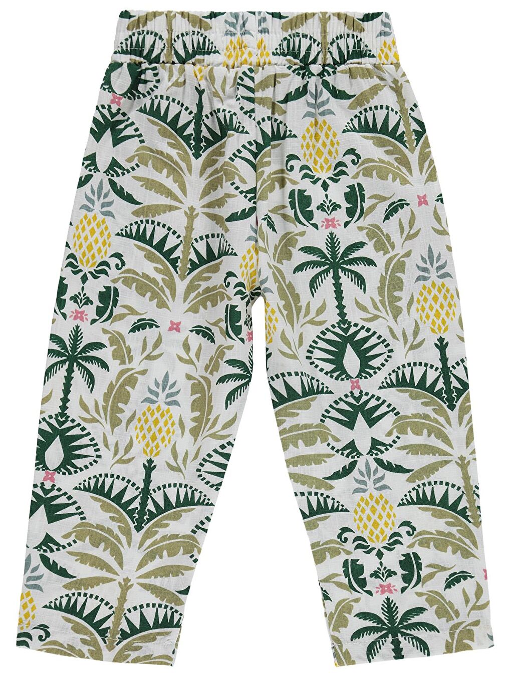 Girls Ananas Desenli 2-5 Yaş Pantolon - Ekru-1