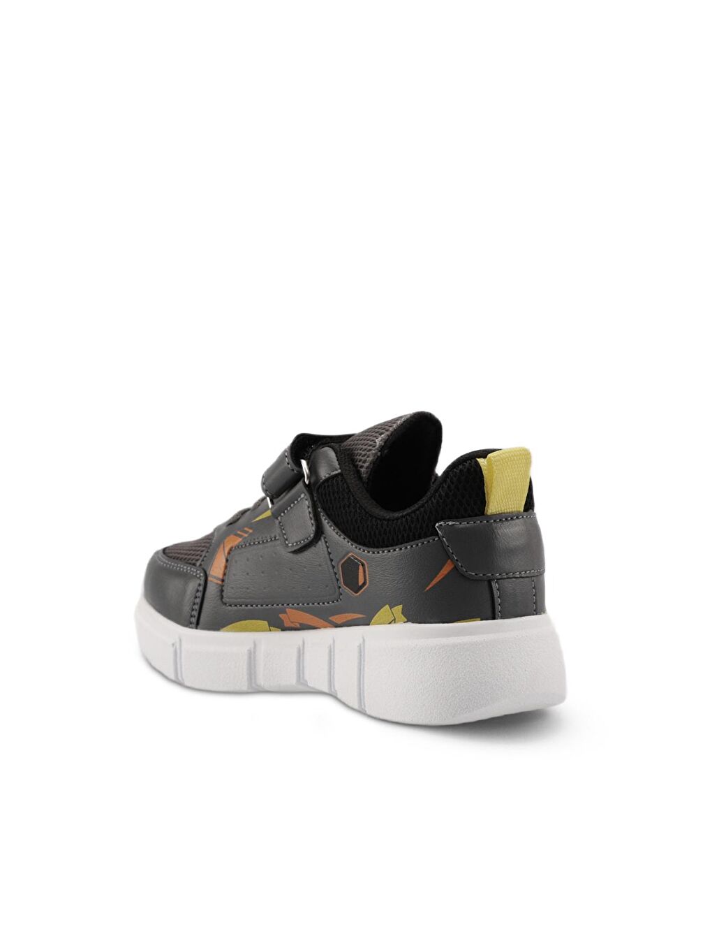 KEPA IN Erkek Çocuk Cırt Cırtlı Koyu Gri / Sarı Sneaker-2