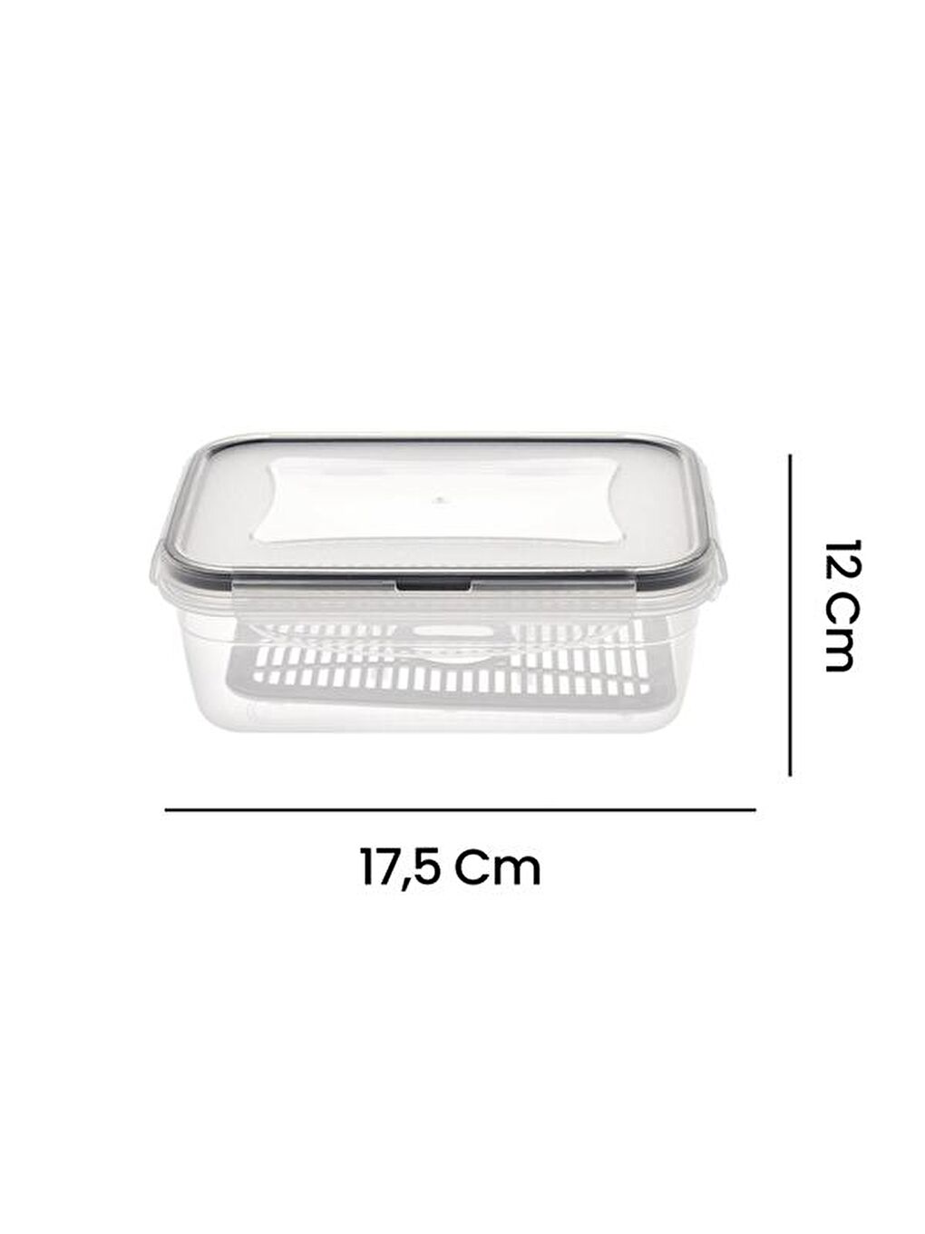 Renksiz Fresh Box Dikdörtgen Bölmeli Saklama Kabı - 800 ml-2