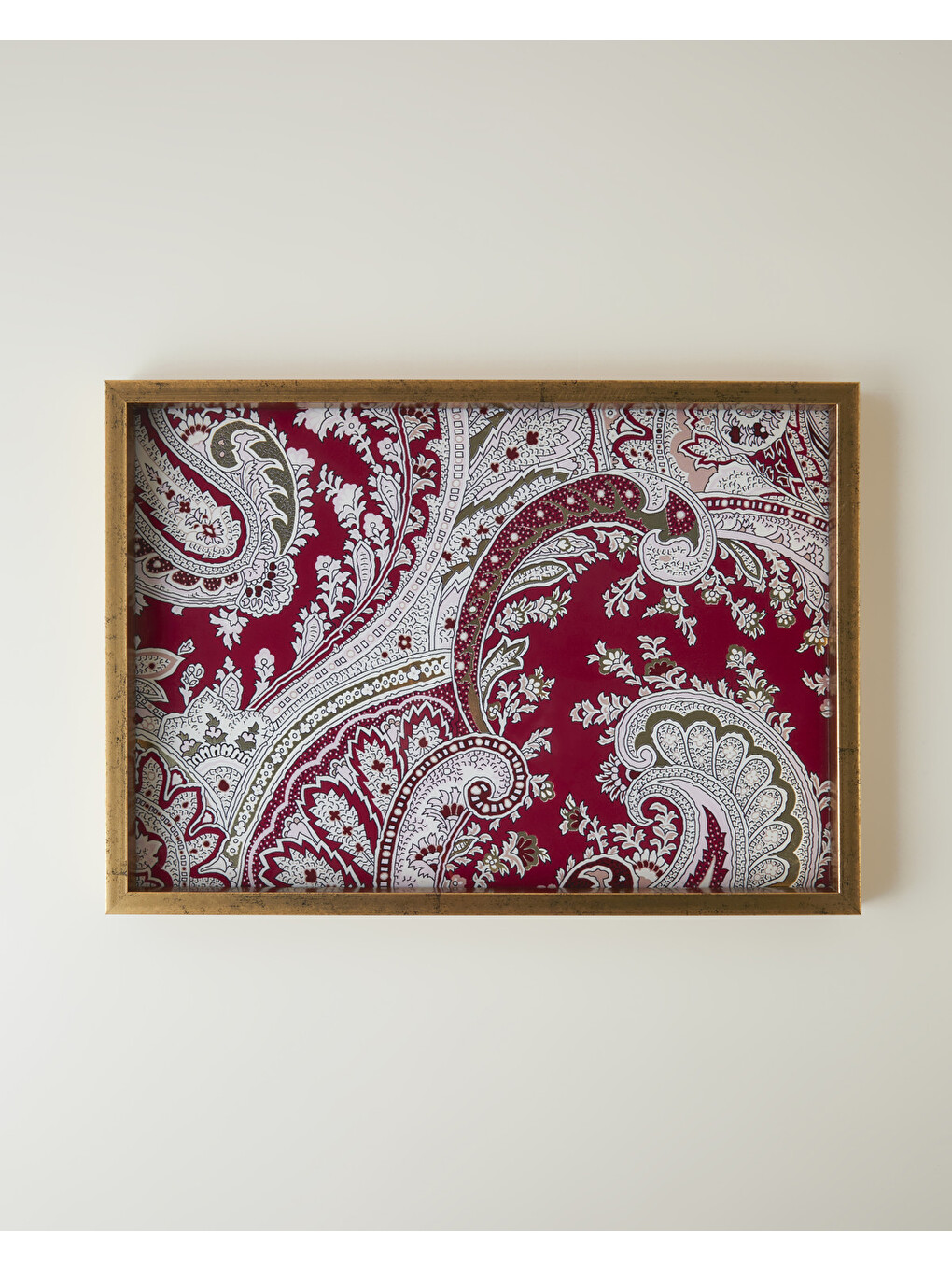 Carolie Cam Dekoratif Tepsi 30x42 Cm Bordo-1