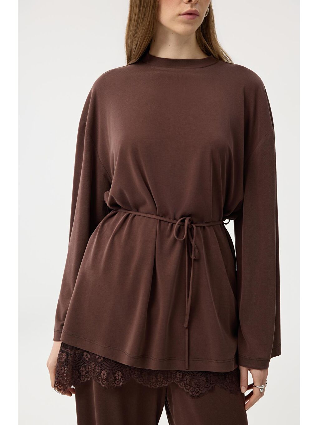 Modal Cupra Jogger Pantolon Takım Kahverengi-4