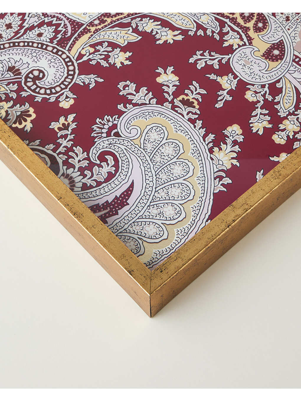 Carolie Cam Dekoratif Tepsi 30x42 Cm Bordo-2