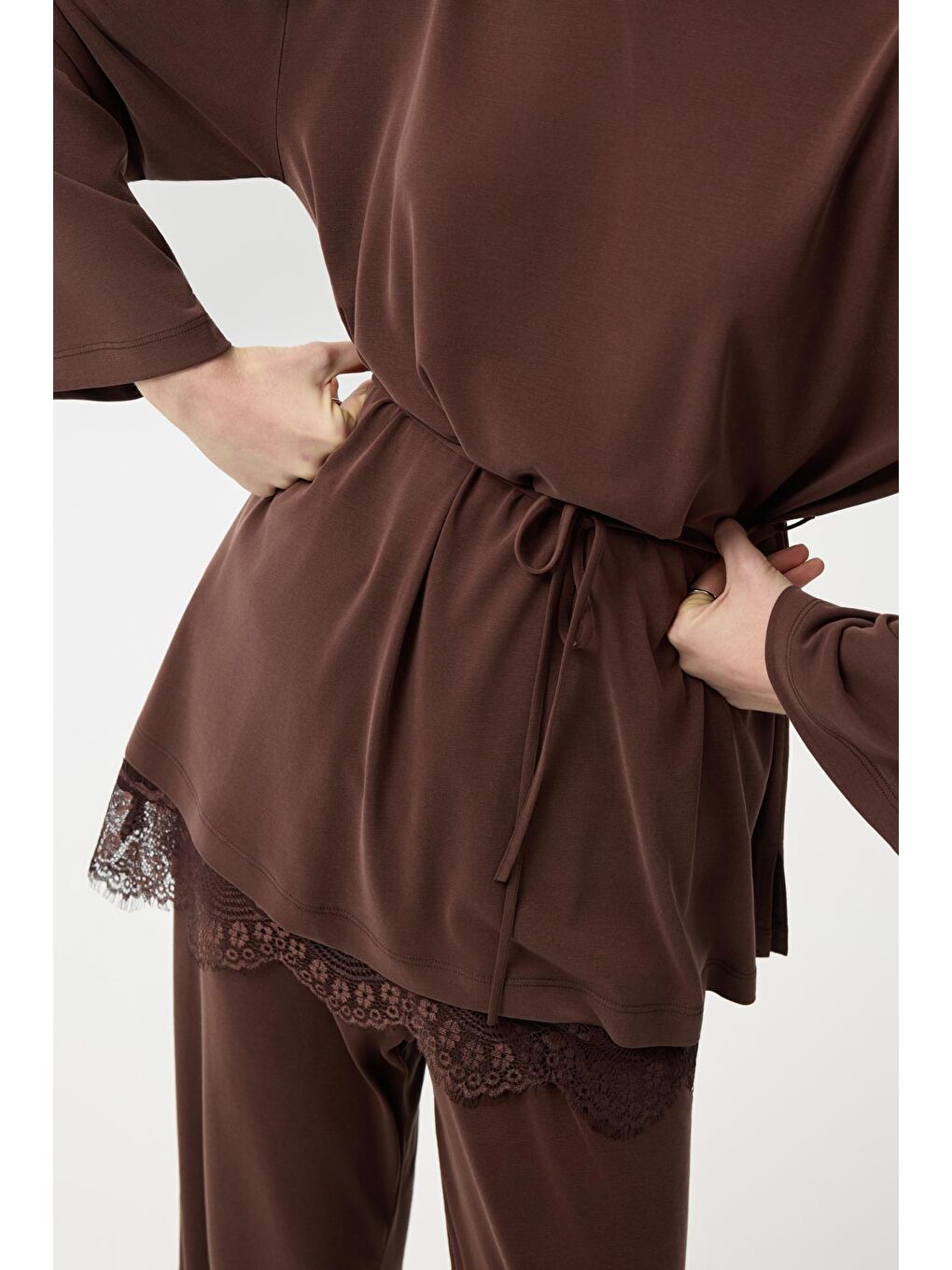 Modal Cupra Jogger Pantolon Takım Kahverengi-6