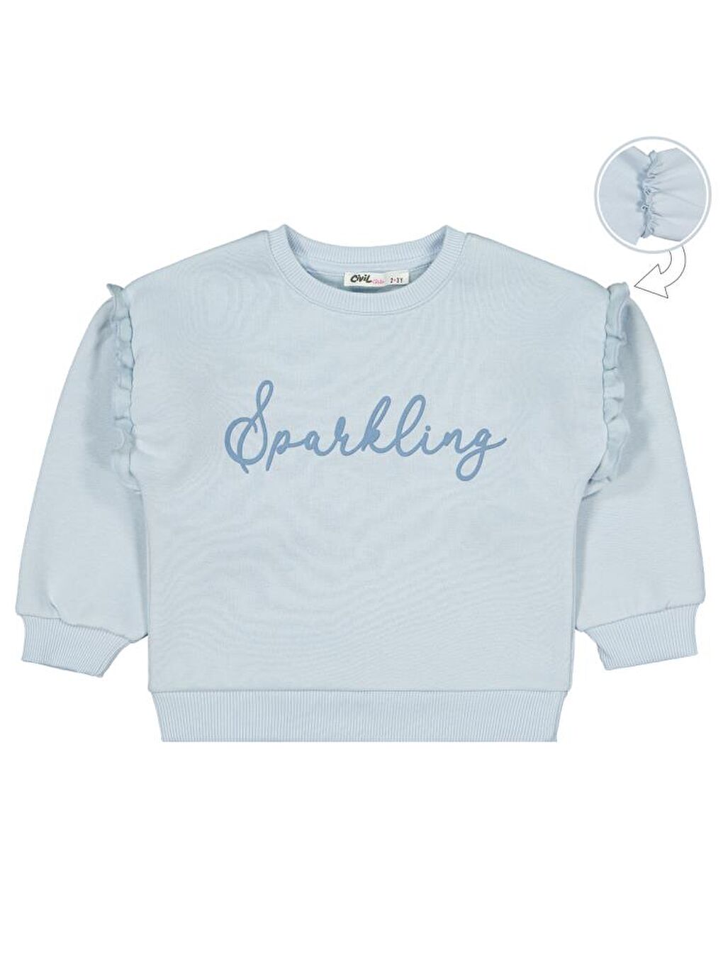 Girls SPARKLING Baskılı 2-5 Yaş Sweatshirt - Mavi4-5 Yaş