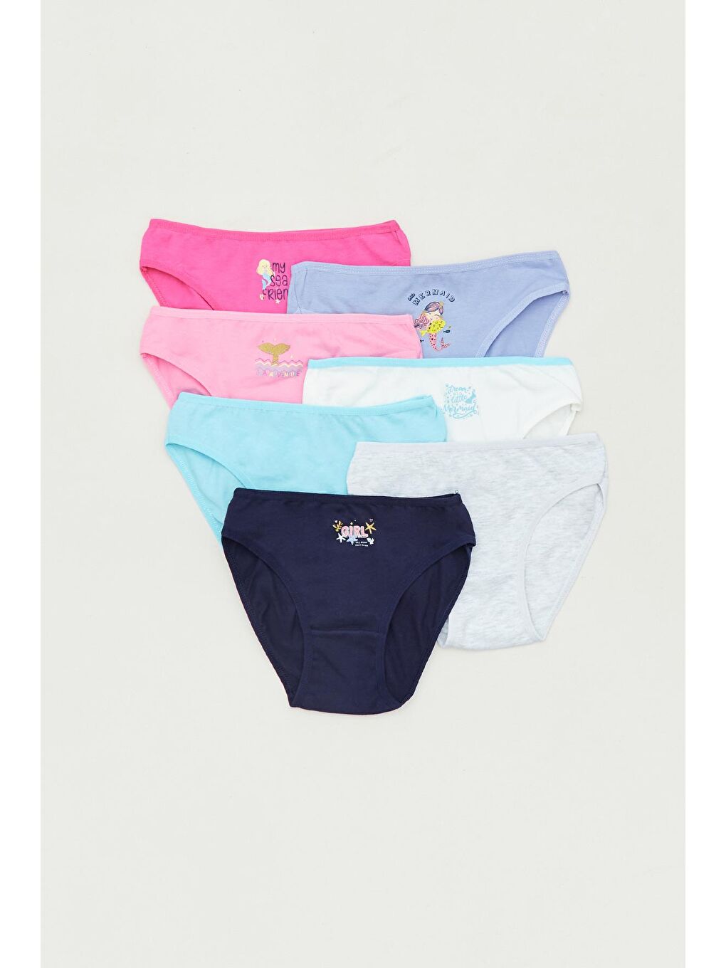 Pembe Baskılı 7 Li Kız Çocuk Külot