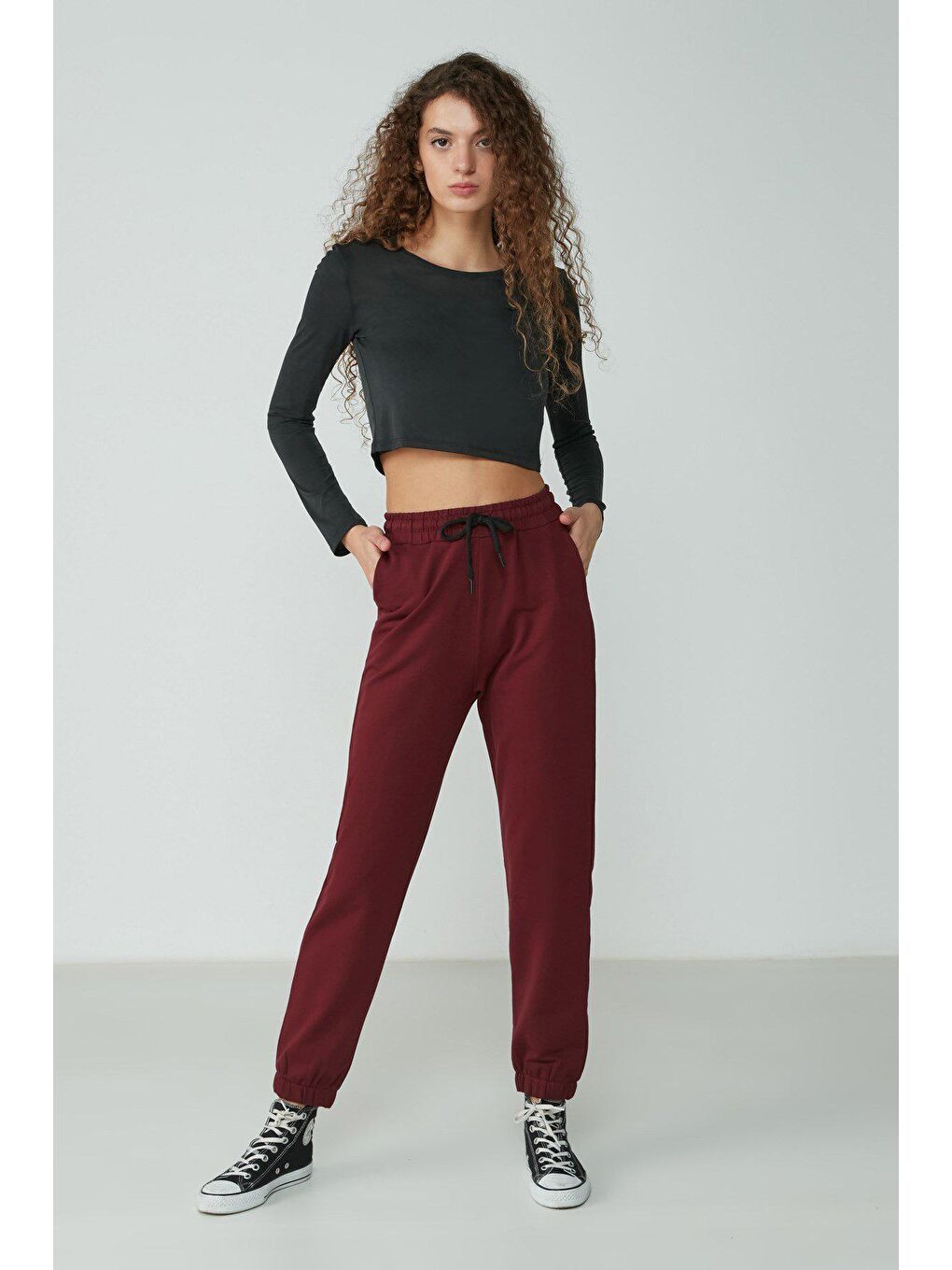 C&City Bordo Basic Jogger Eşofman Altı 734 Bordo - 1