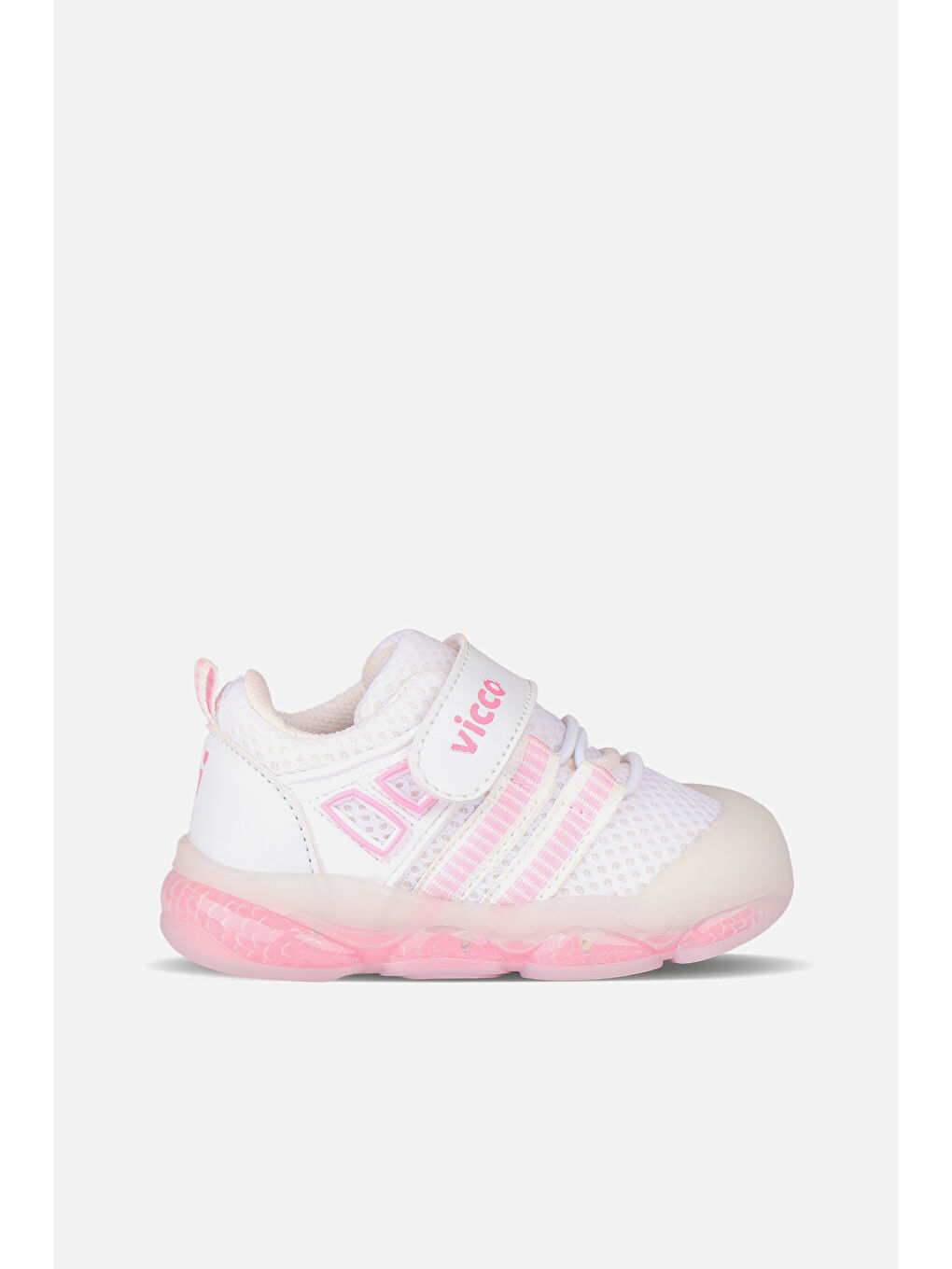 Orante Işıklı Kız Bebek Beyaz Spor Ayakkabı