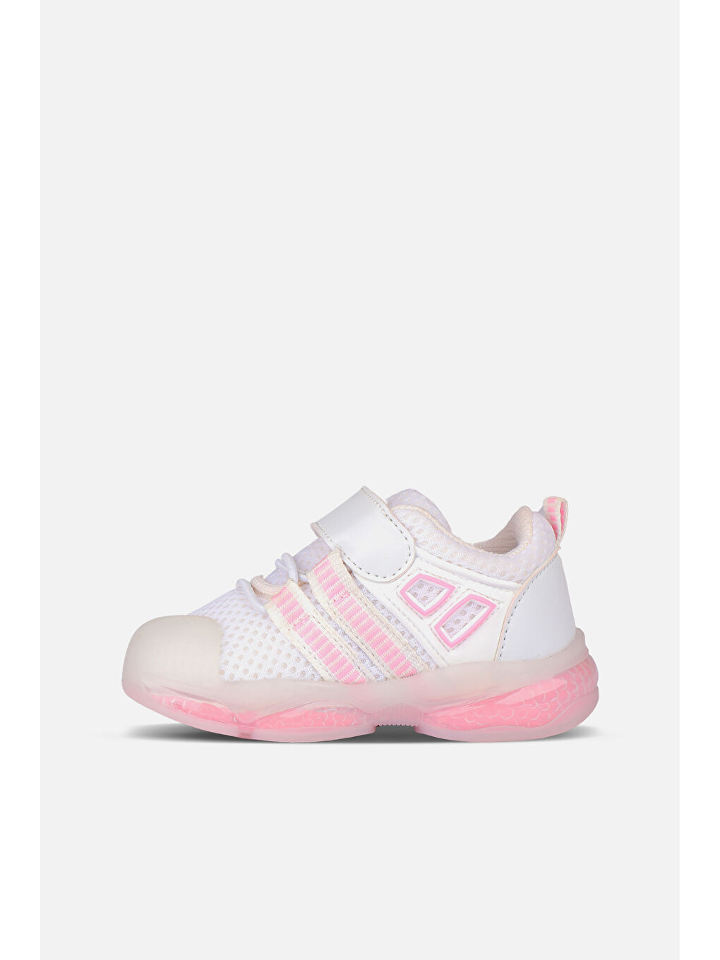 Orante Işıklı Kız Bebek Beyaz Spor Ayakkabı-1