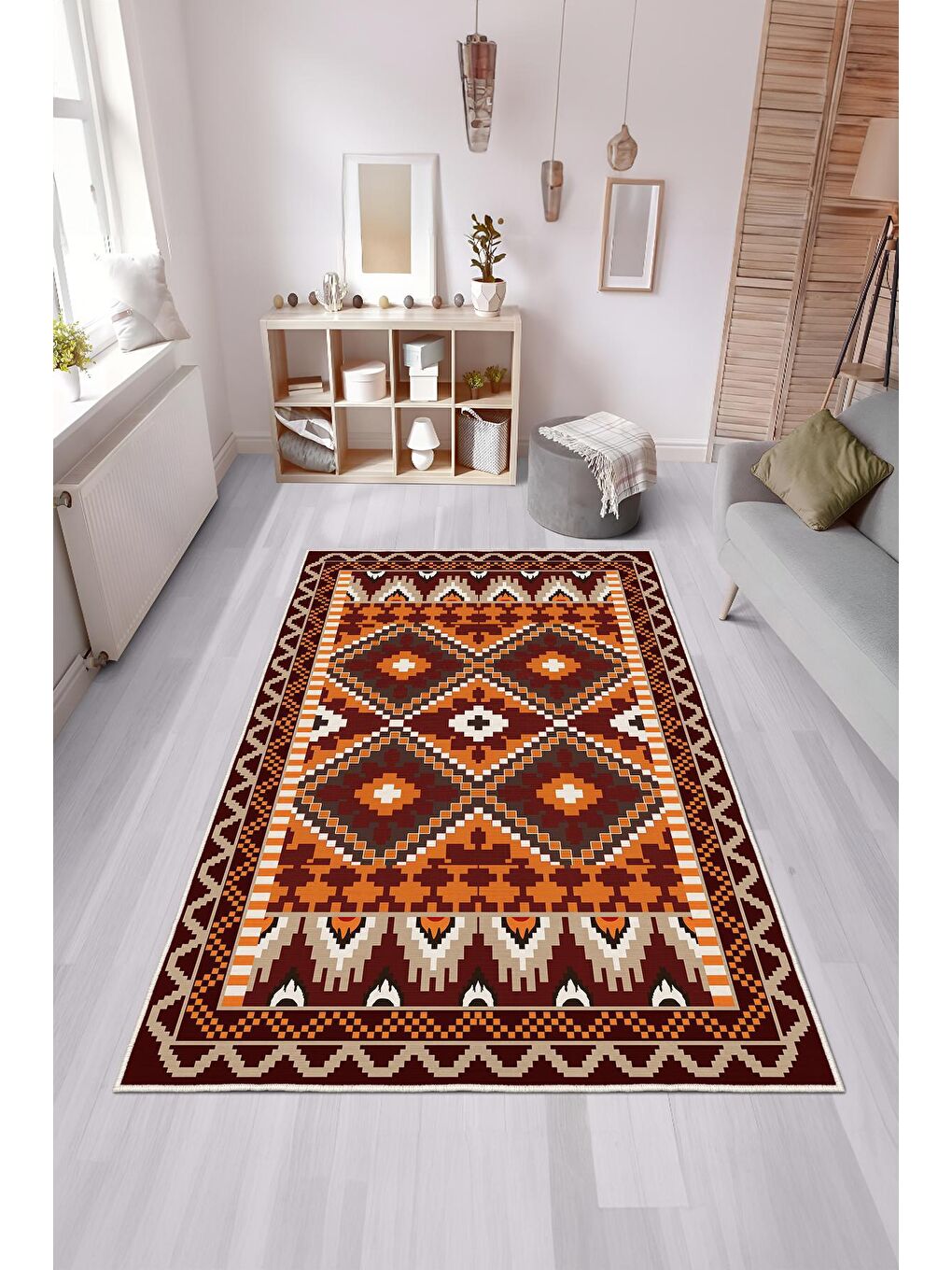 Bordo Özel Tasarım, Kaymaz Taban, İnce, Yıkanabilir, Modern Halı WOOKECE1460 160x230