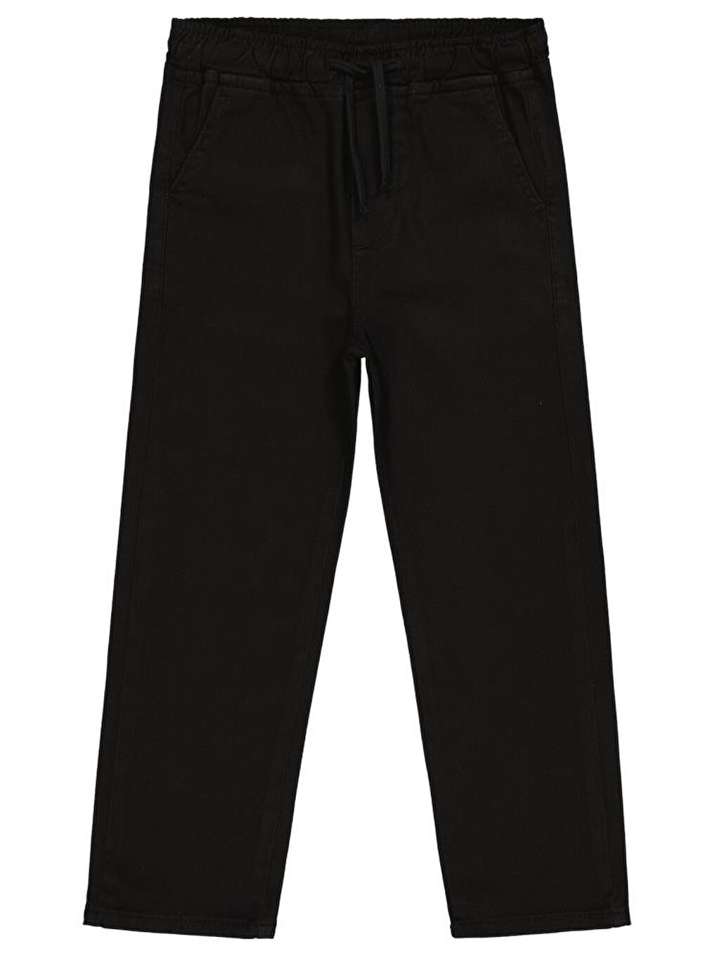 Boys Beli Lastikli Chinno 6-9 Yaş Pantolon - Siyah 7-8 Yaş