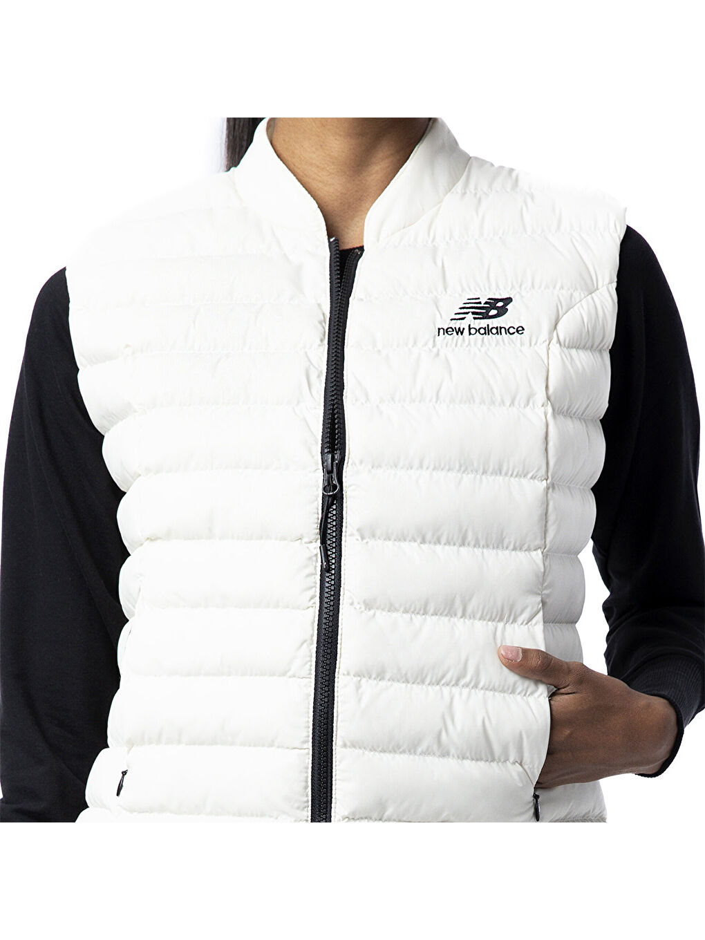 3229 Kadın Beyaz Dik Yaka Yelek-2