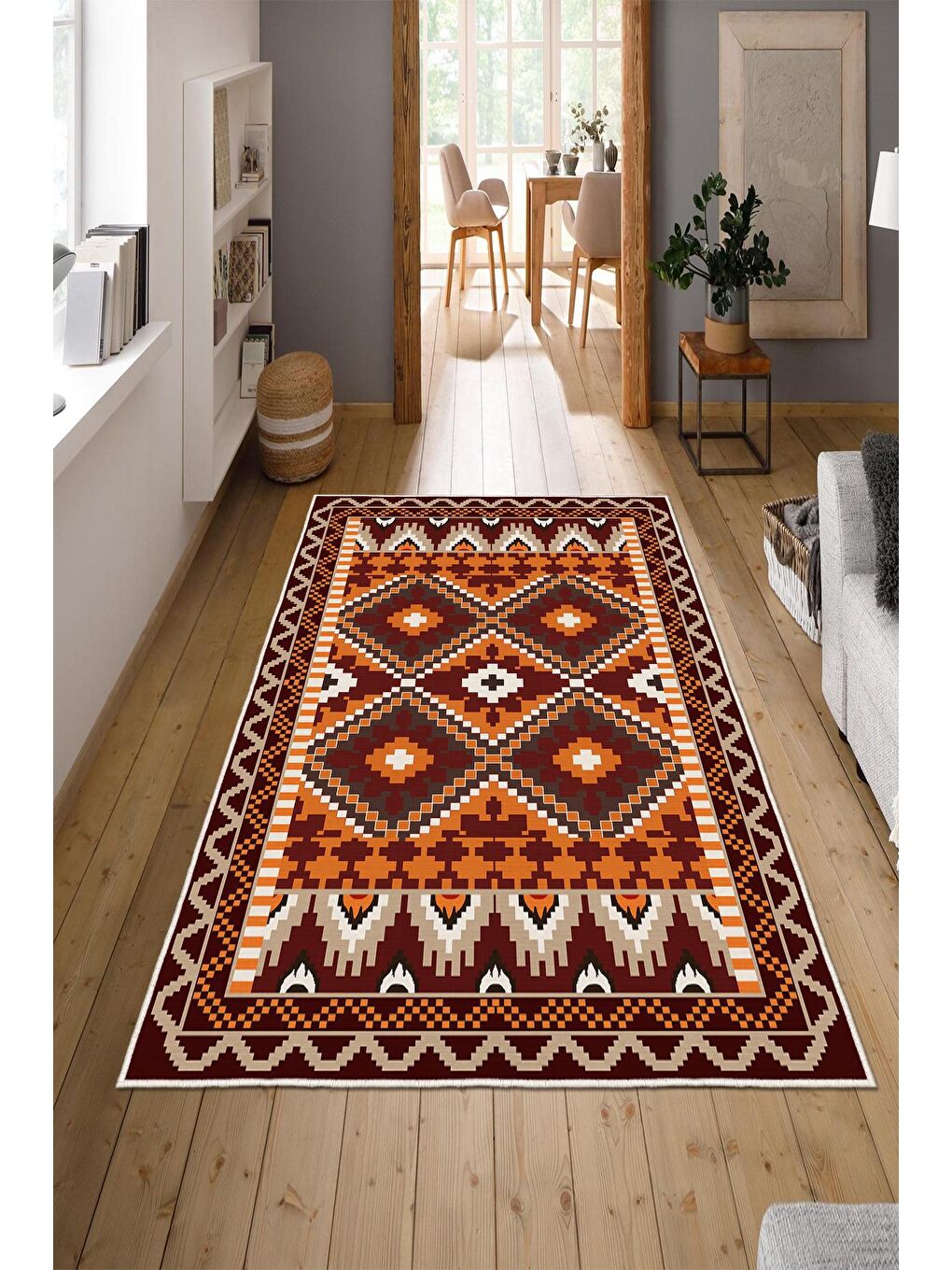 Bordo Özel Tasarım, Kaymaz Taban, İnce, Yıkanabilir, Modern Halı WOOKECE1460 160x230-1