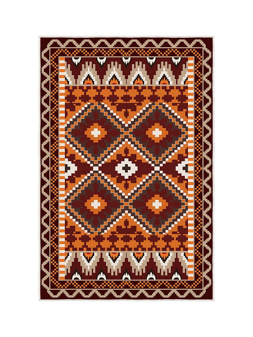 Bordo Özel Tasarım, Kaymaz Taban, İnce, Yıkanabilir, Modern Halı WOOKECE1460 160x230-3