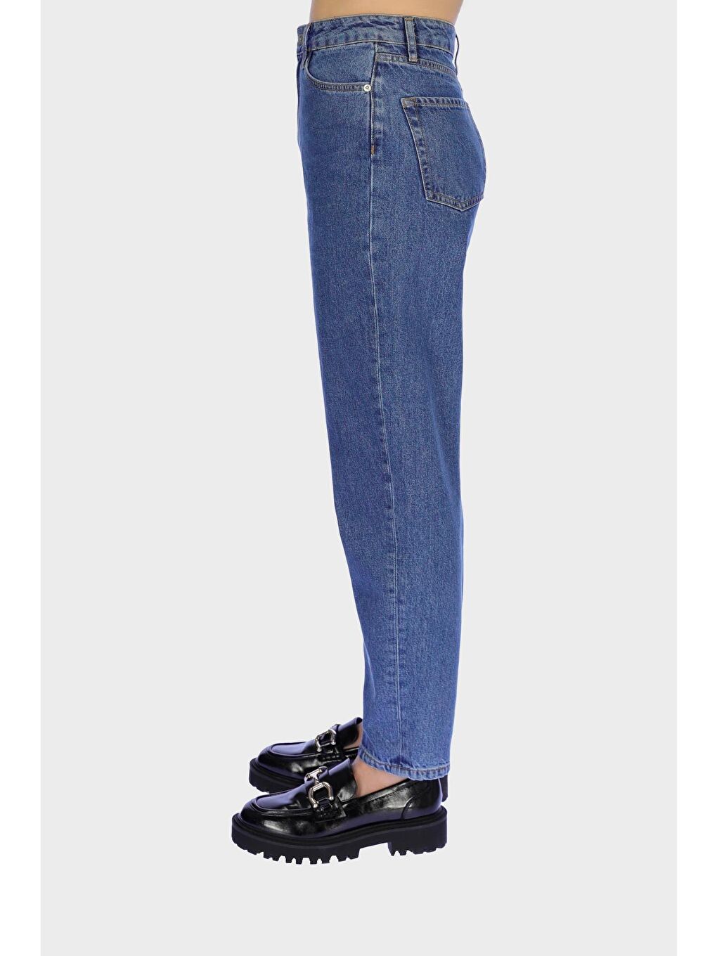 CROSS JEANS Ariana Açık Mavi Yüksek Bel Patı Fermuarlı Mom Jean Pantolon C 4525-186 - 3