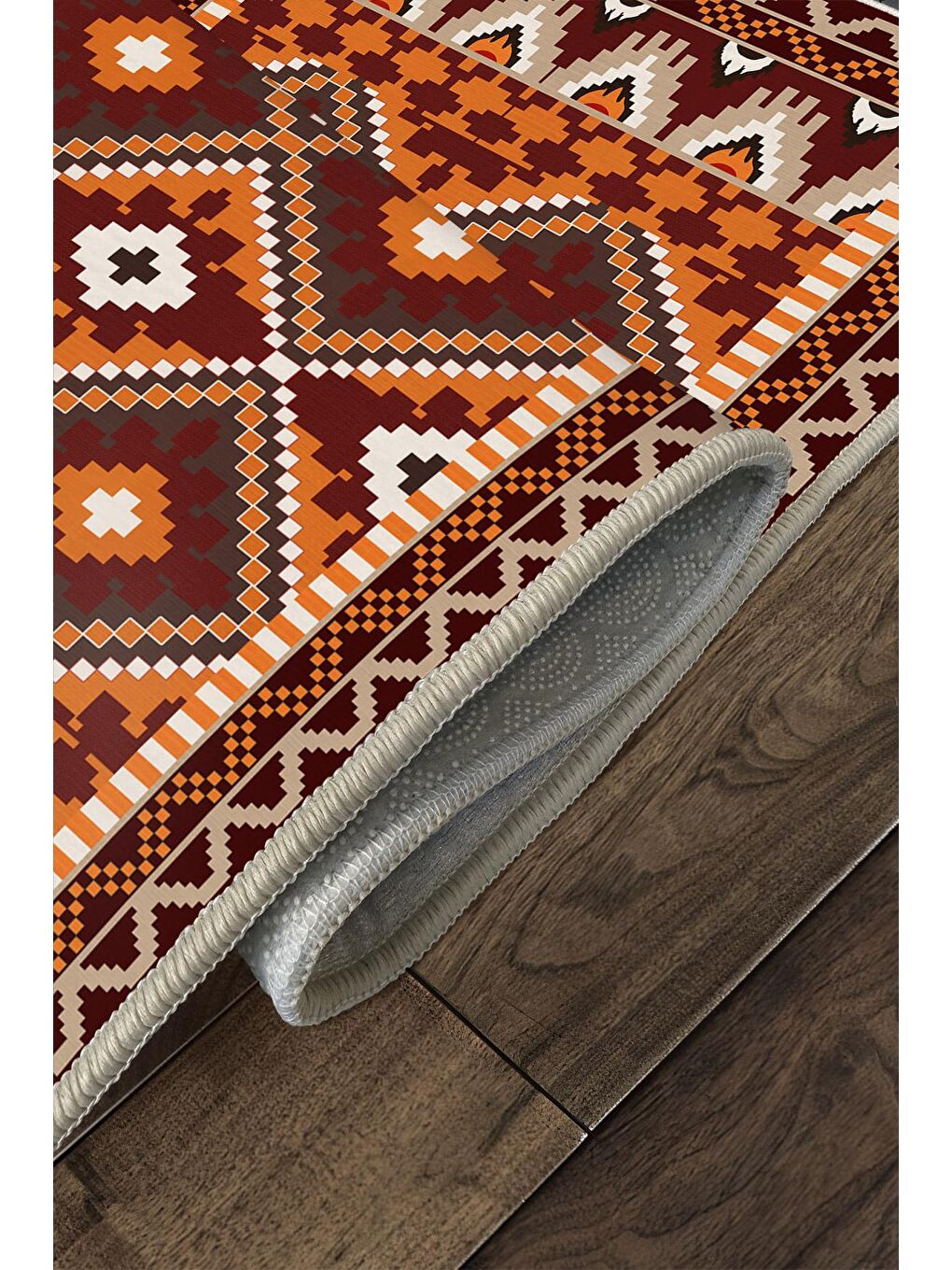 Bordo Özel Tasarım, Kaymaz Taban, İnce, Yıkanabilir, Modern Halı WOOKECE1460 160x230-4