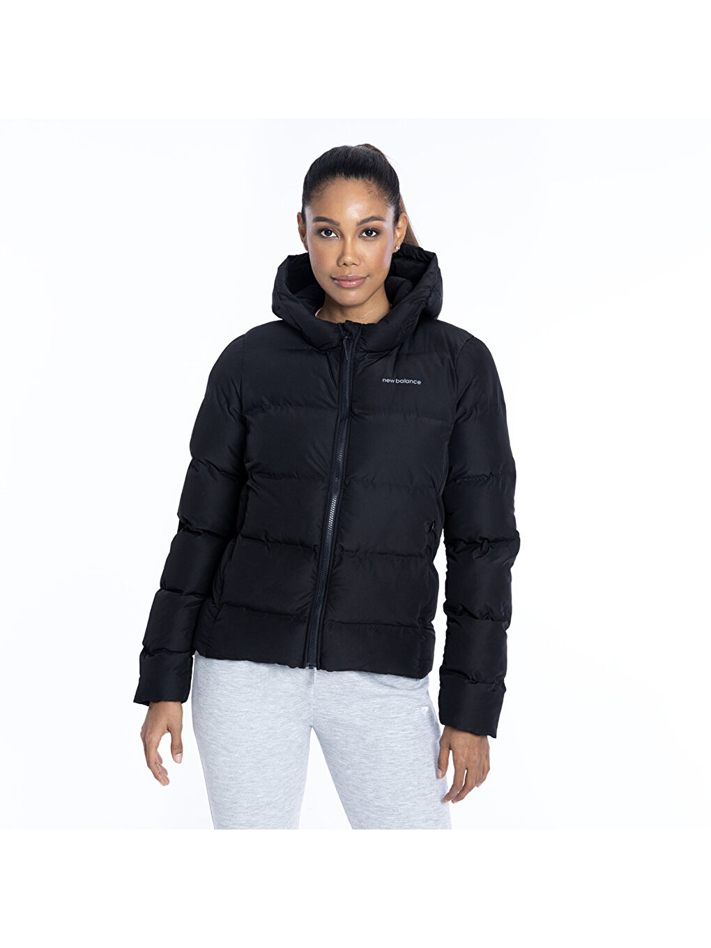 3227 Kadın Siyah Kapüşonlu Mont