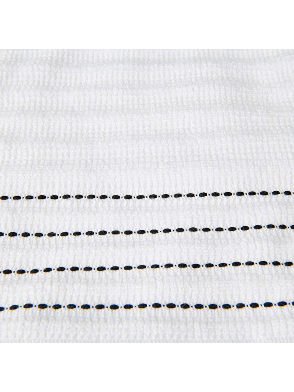 Soft Püsküllü El Havlusu - Beyaz / Siyah - 30x50 cm-1