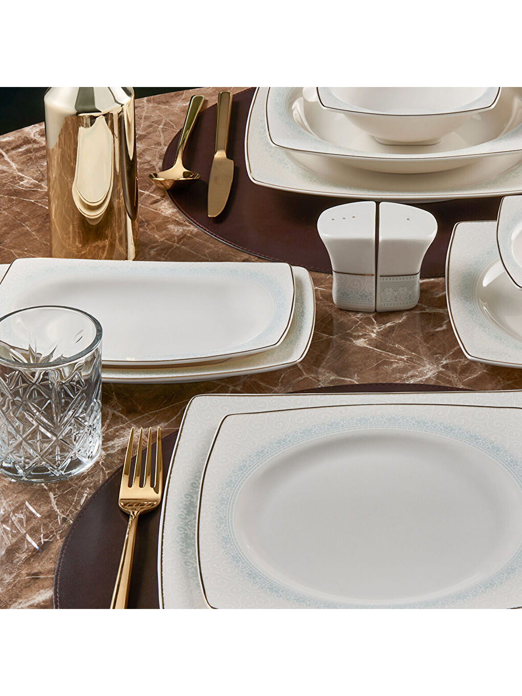 Ekru Caroline 54 Parça 12 Kişilik Yemek Takımı 6343-2
