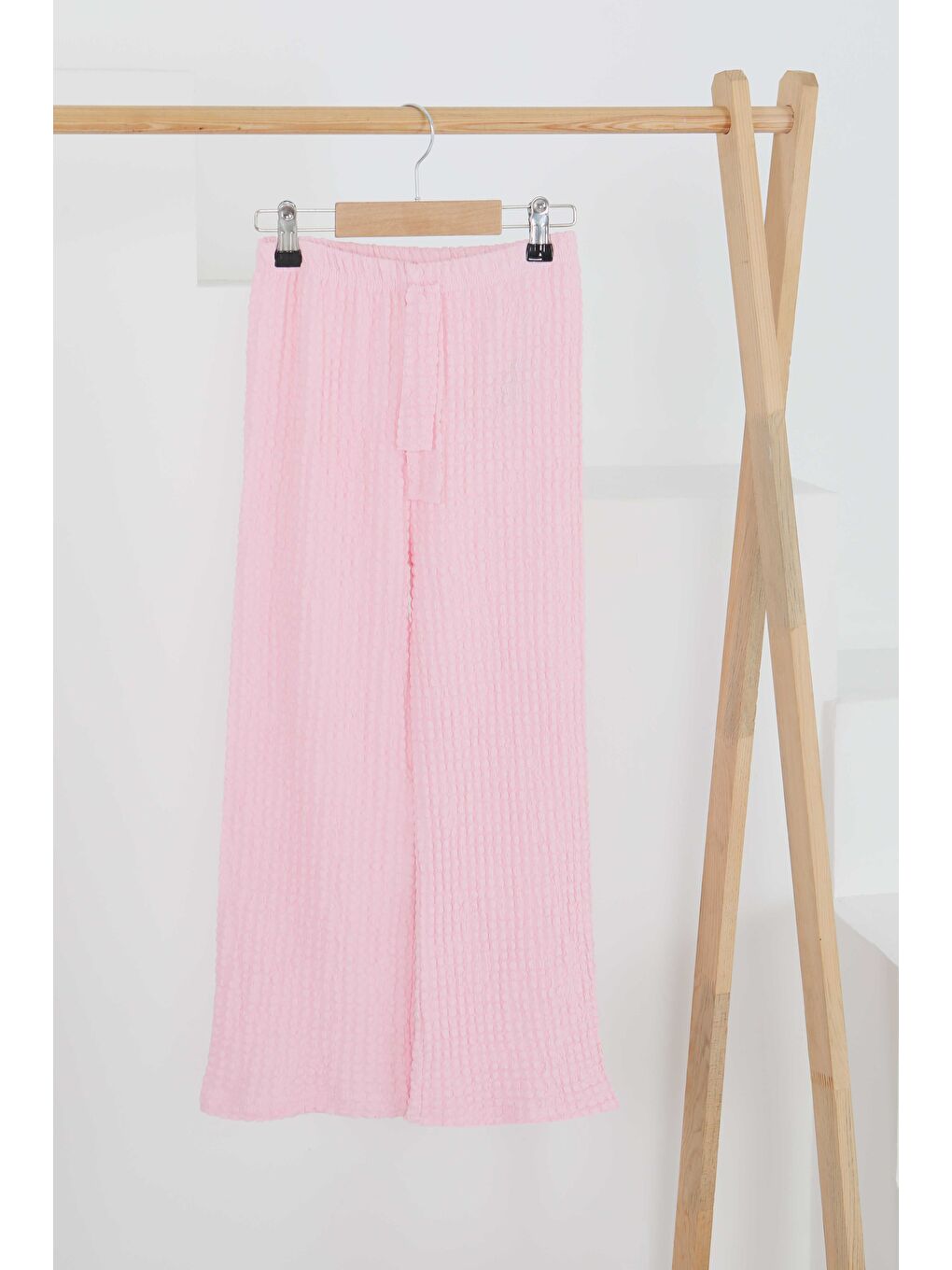 Kız Çocuk Pembe Beli Lastikli Pantolon - 27447